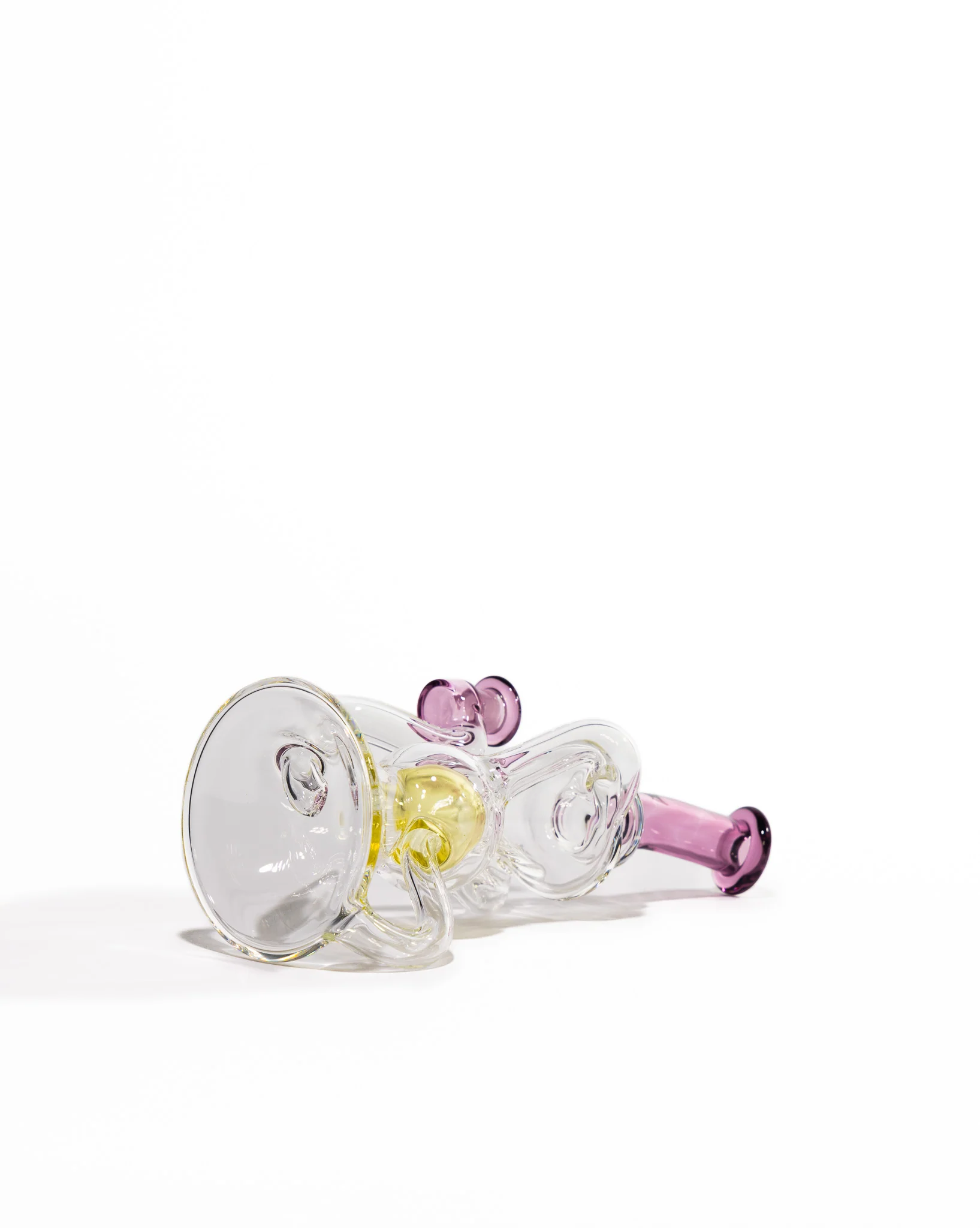 Blew Glass - Dual Uptake Recycler - Clear, Pink & Yellow (CFL) - Image 10