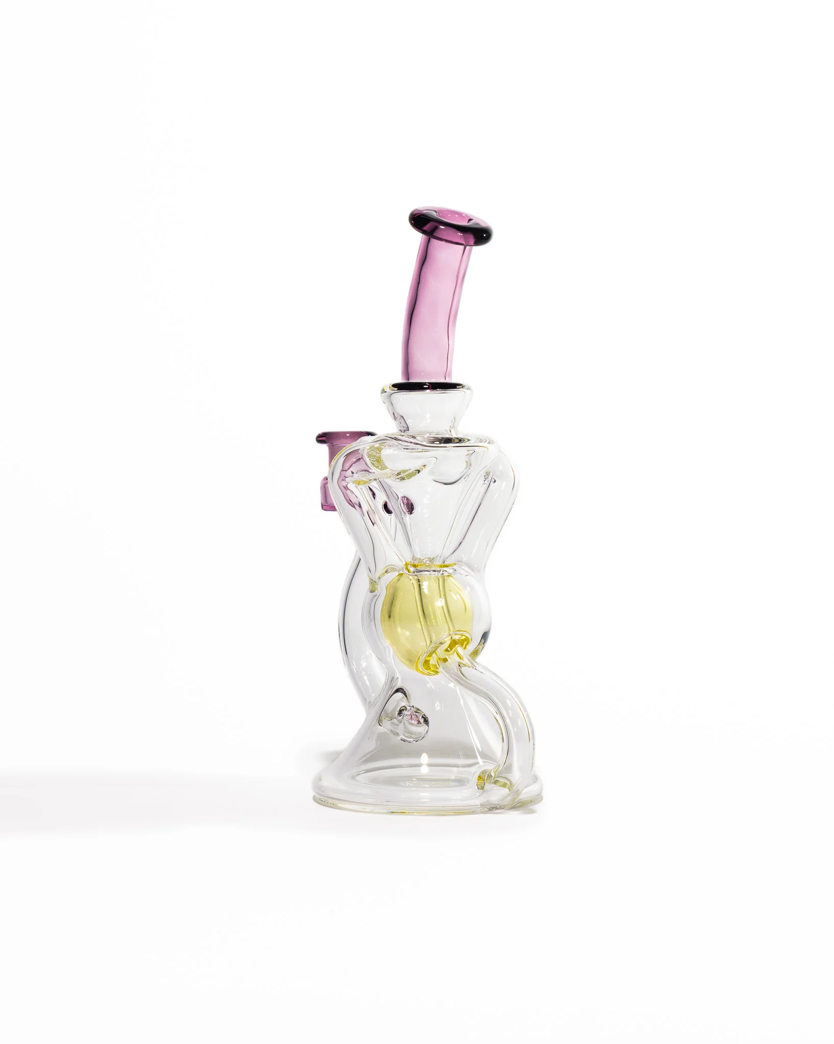 Blew Glass - Dual Uptake Recycler - Clear, Pink & Yellow (CFL) - Image 3