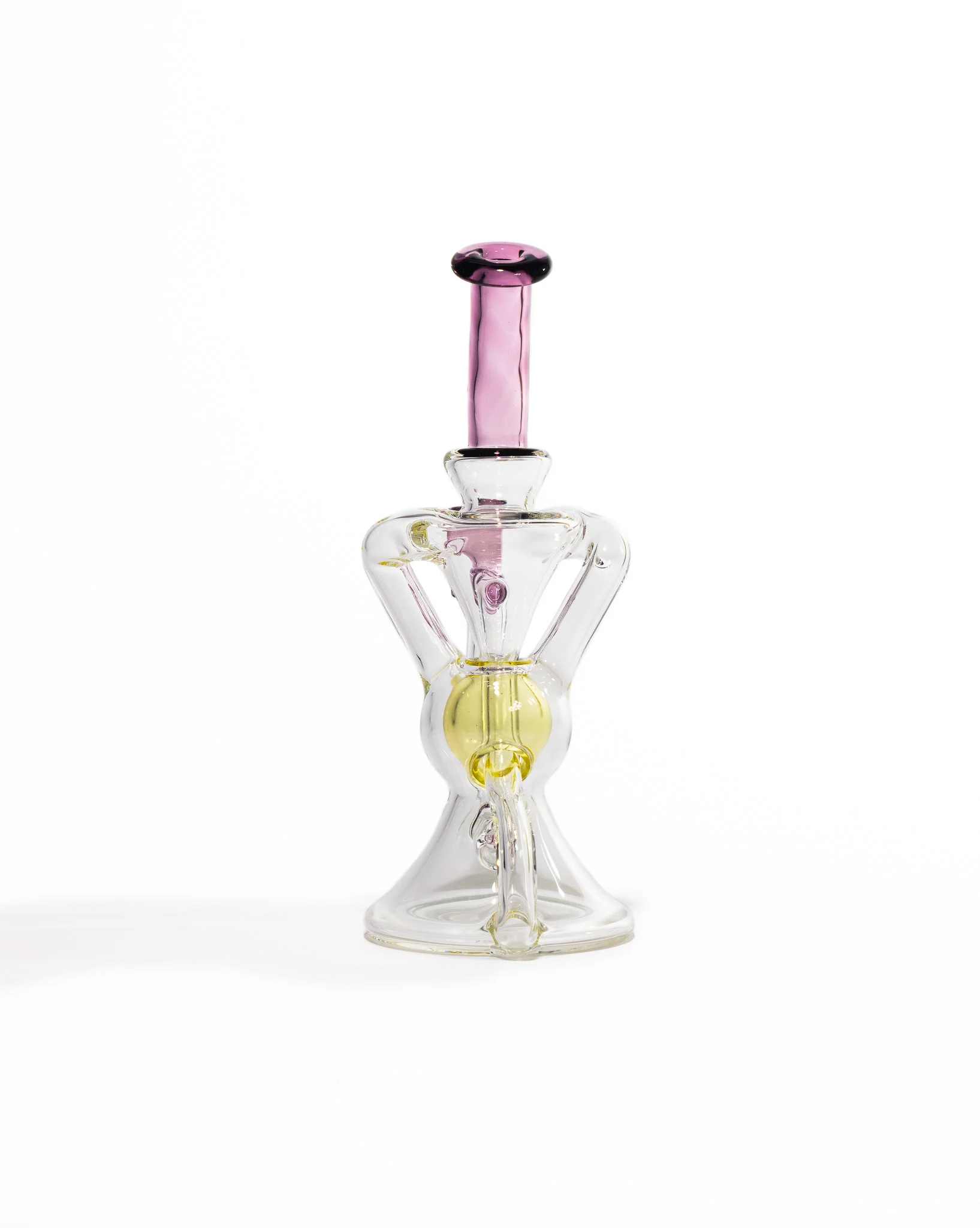 Blew Glass - Dual Uptake Recycler - Clear, Pink & Yellow (CFL) - Image 4