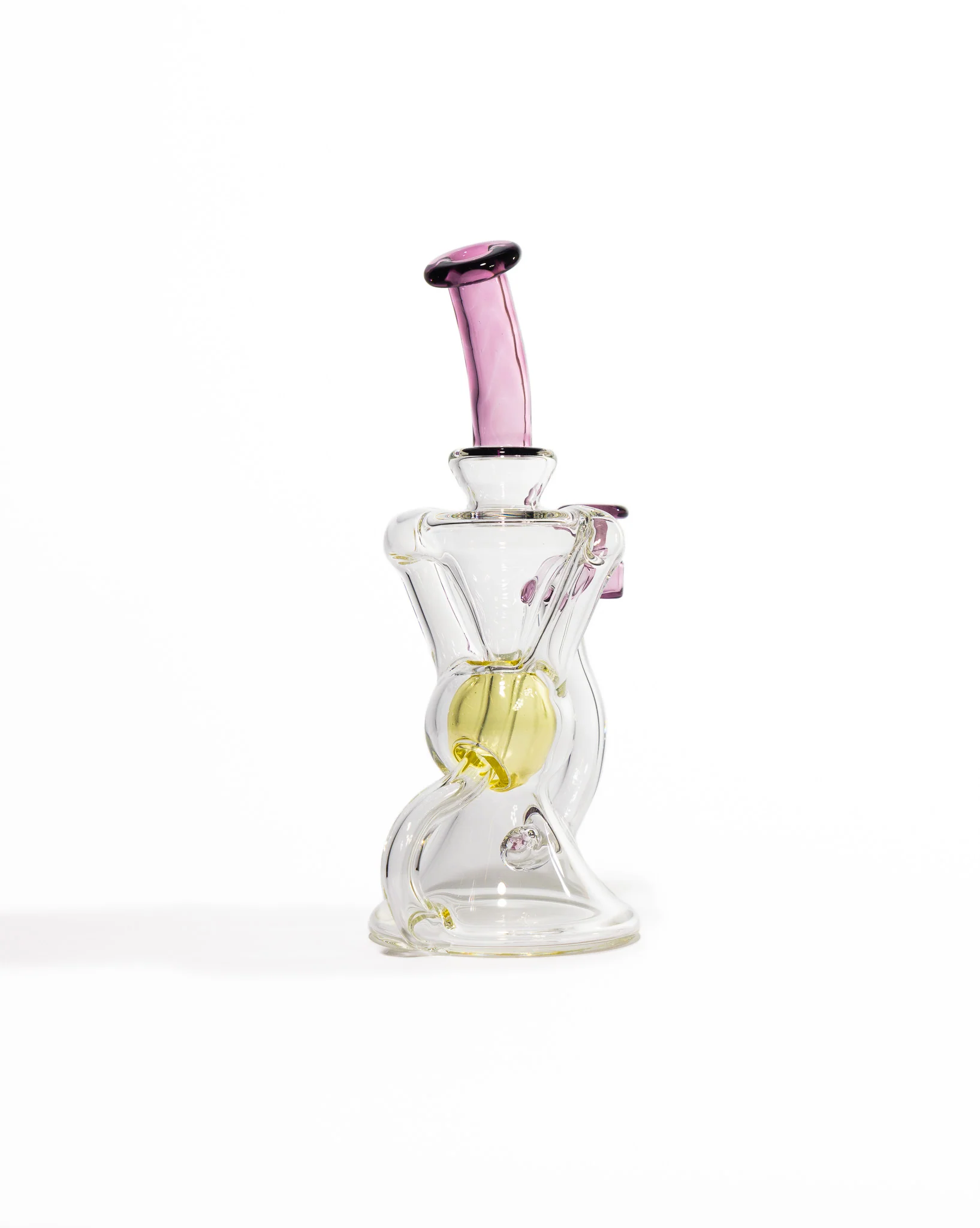 Blew Glass - Dual Uptake Recycler - Clear, Pink & Yellow (CFL) - Image 5