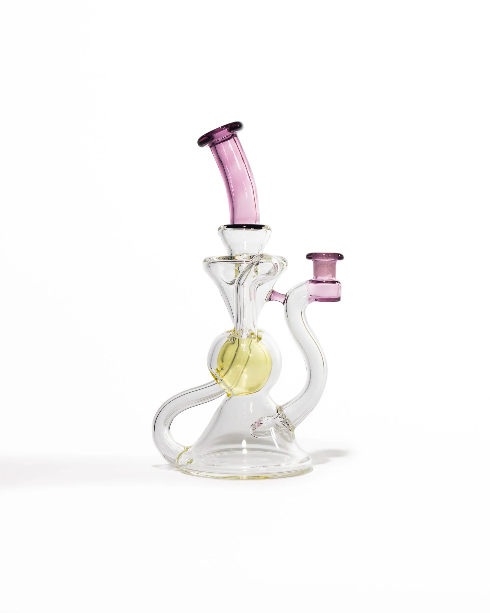 Blew Glass - Dual Uptake Recycler - Clear, Pink & Yellow (CFL) - Image 6