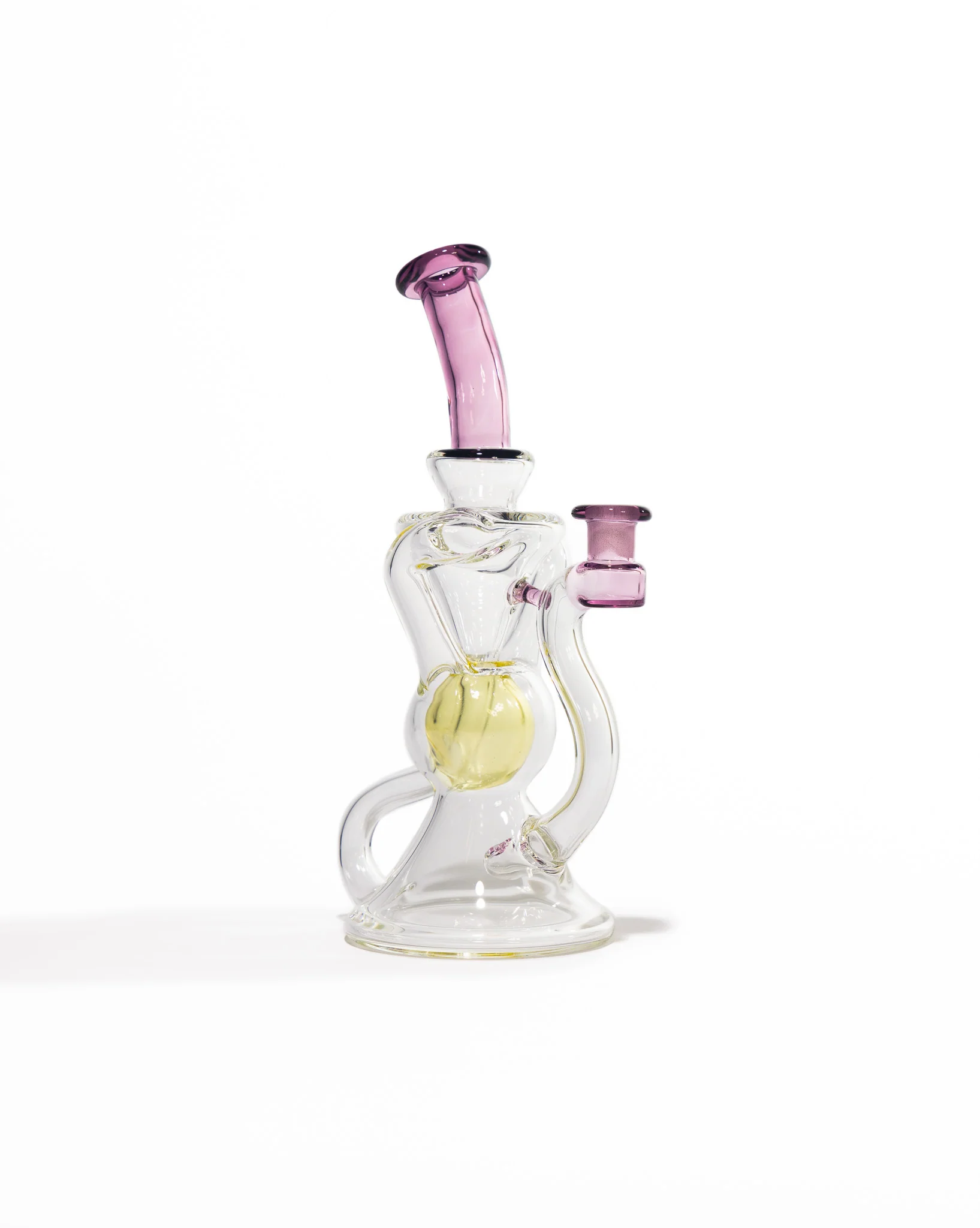 Blew Glass - Dual Uptake Recycler - Clear, Pink & Yellow (CFL) - Image 7