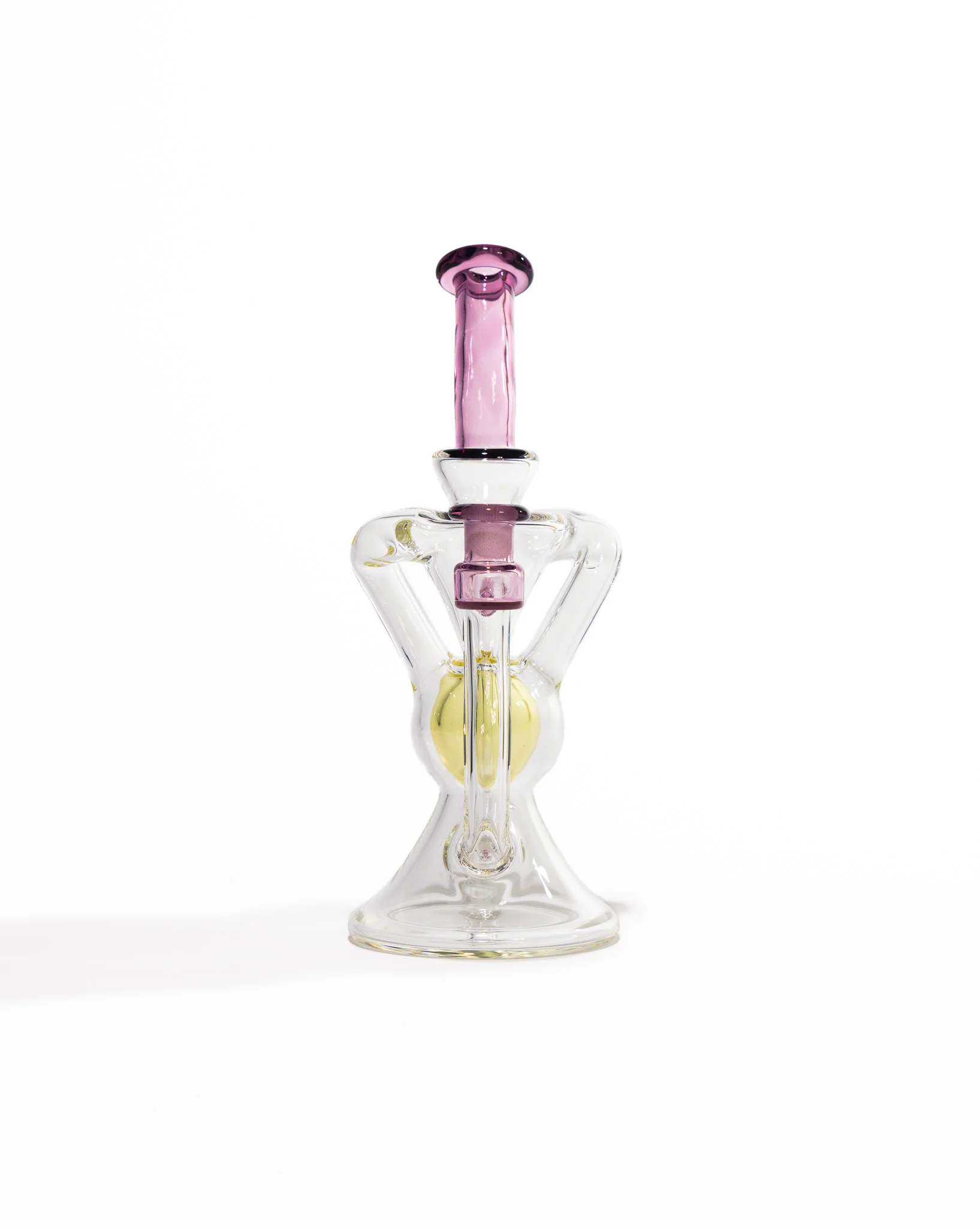 Blew Glass - Dual Uptake Recycler - Clear, Pink & Yellow (CFL) - Image 8