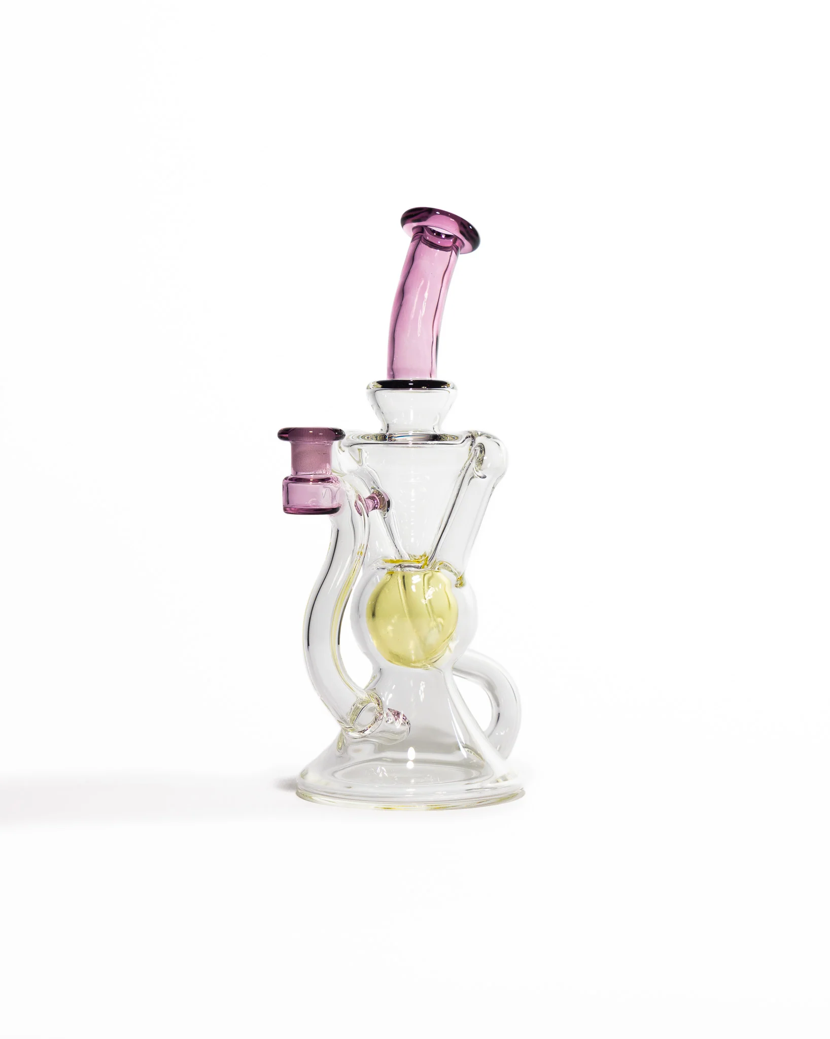 Blew Glass - Dual Uptake Recycler - Clear, Pink & Yellow (CFL) - Image 9