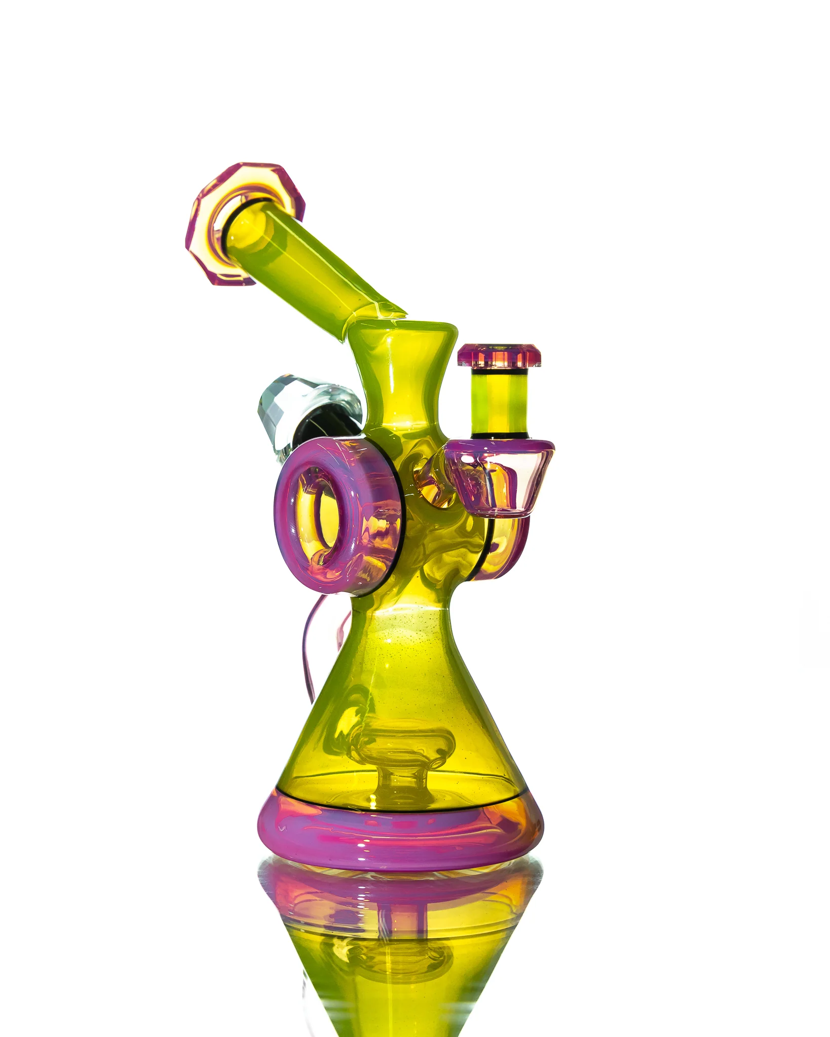 Bowman Glass - Bubble Dumper - Green & Pink - Image 4