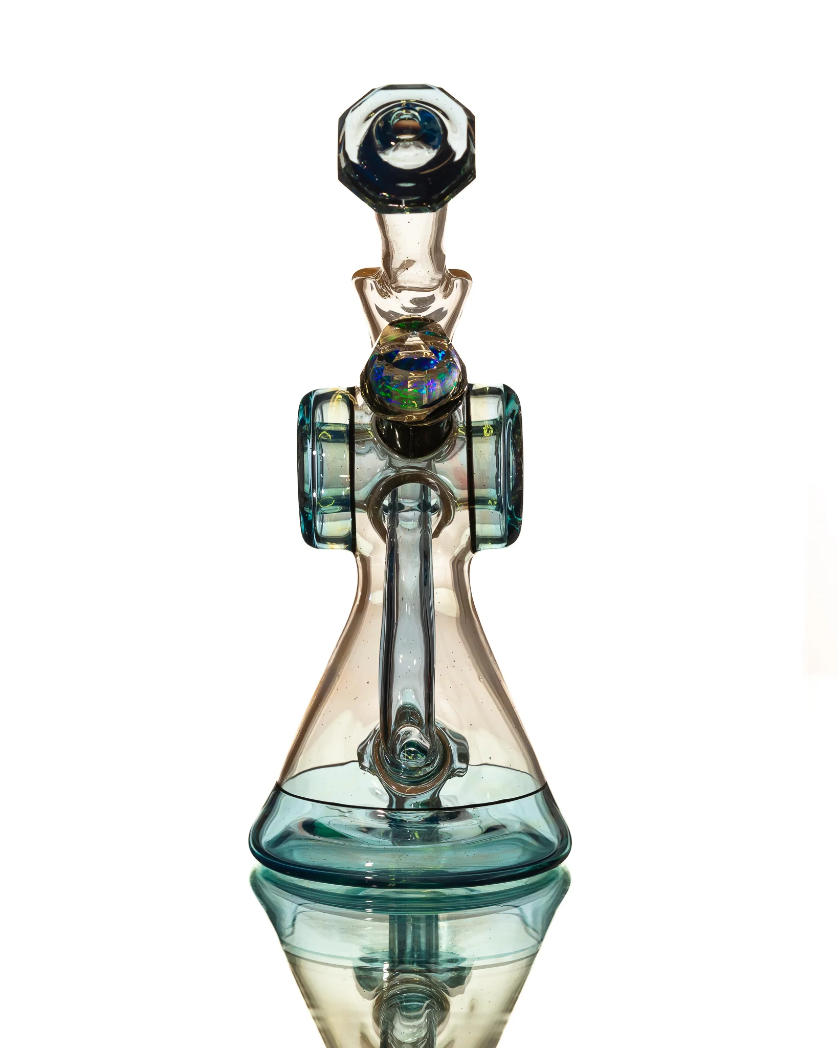 Bowman Glass - Bubble Dumper - Tan & Blue - Image 3
