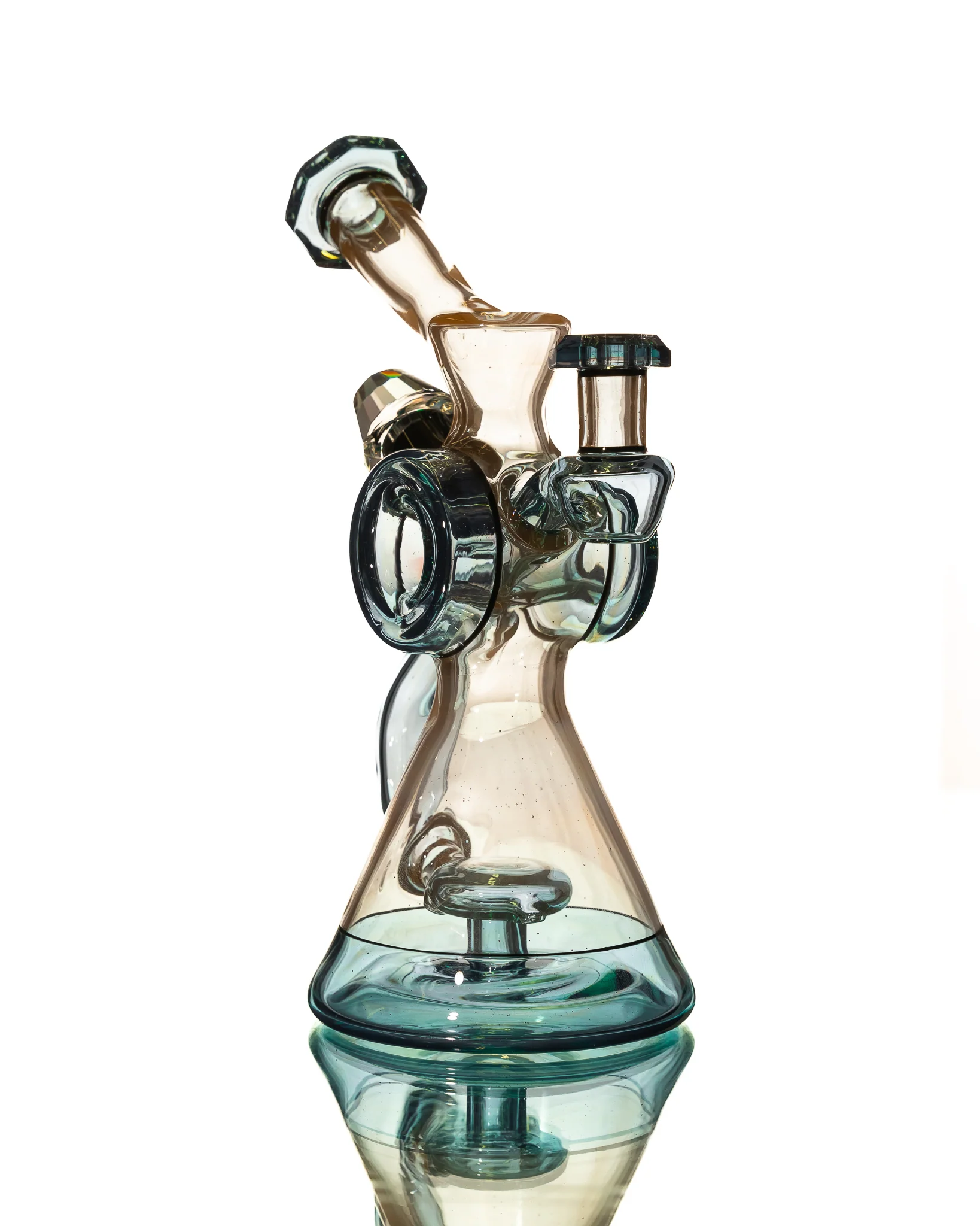 Bowman Glass - Bubble Dumper - Tan & Blue - Image 5