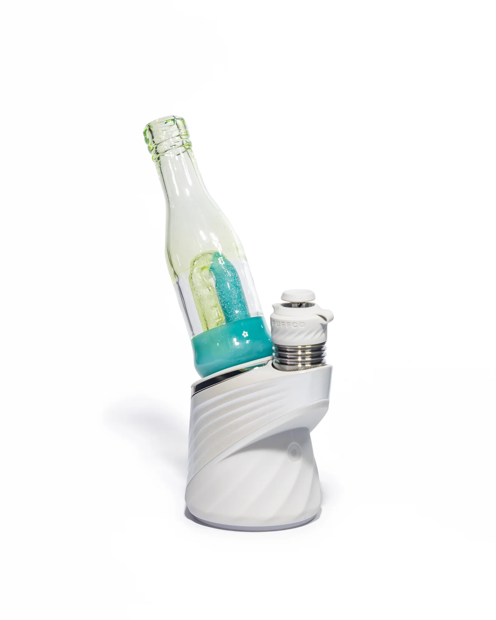 Emperial Glass - Worked Sour Worm Bottle Puffco Attachment - Slyme & Aqua - Image 8