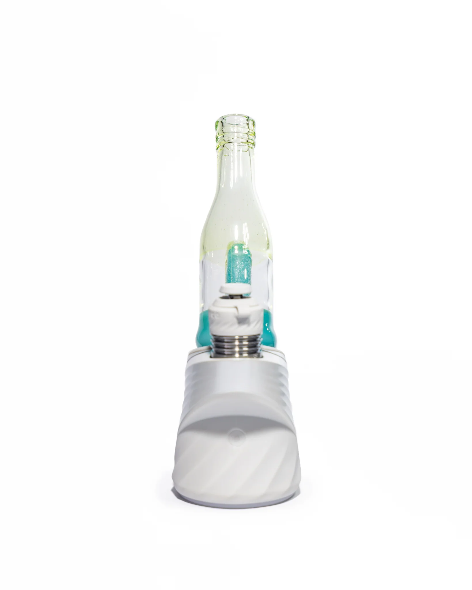 Emperial Glass - Worked Sour Worm Bottle Puffco Attachment - Slyme & Aqua - Image 9