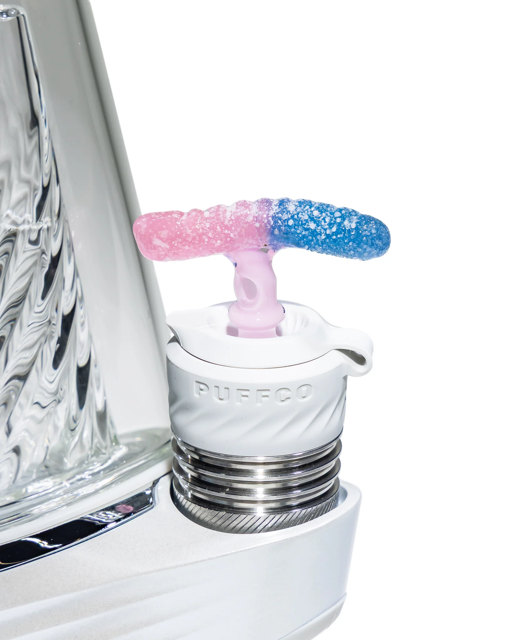 Emperial Glass - Sour Worm 3DXL Joystick Cap - Handmix Pink & Handmix Blue - Image 2
