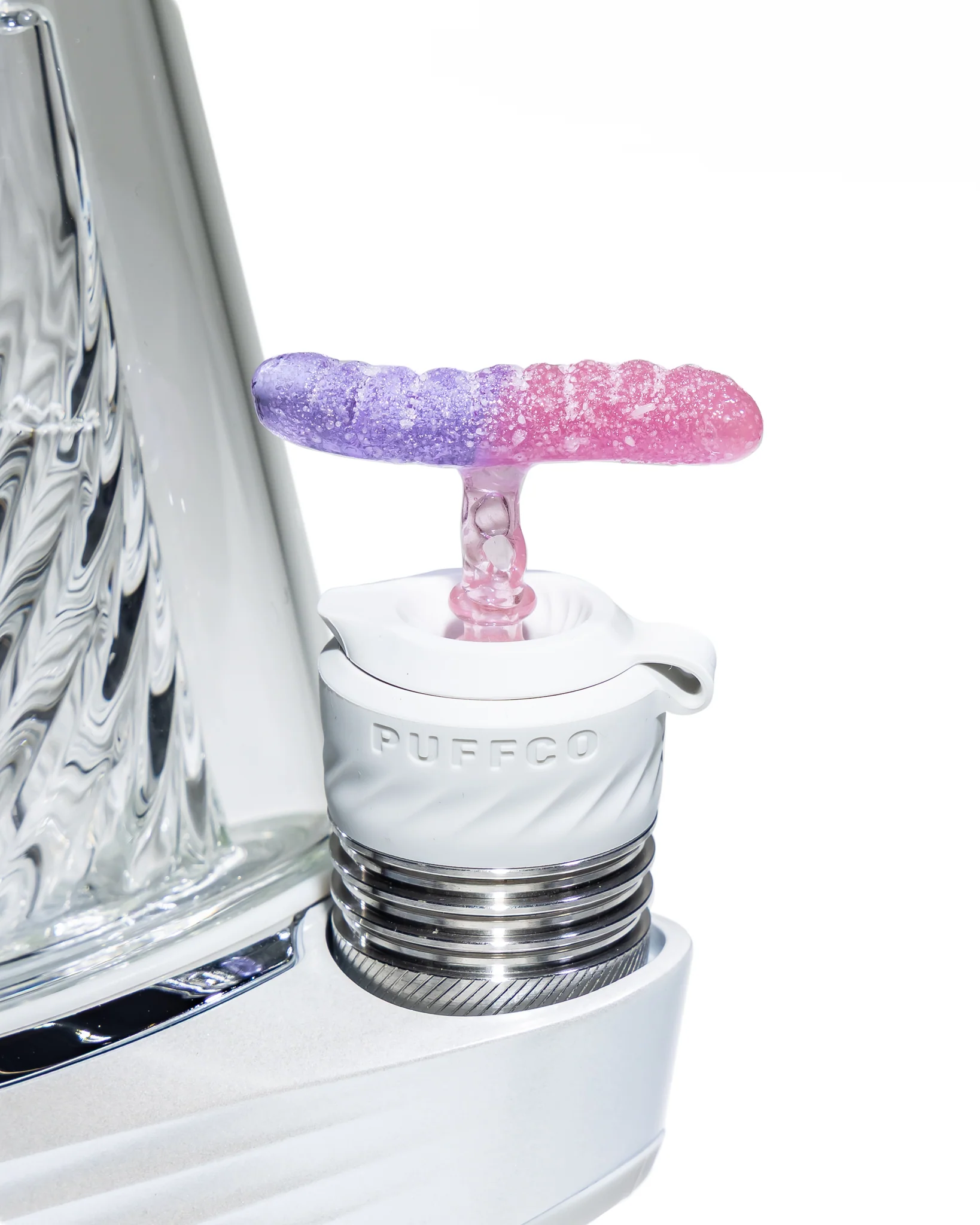 Emperial Glass - Sour Worm 3DXL Joystick Cap - Handmix Pink & Purple Lollipop - Image 2