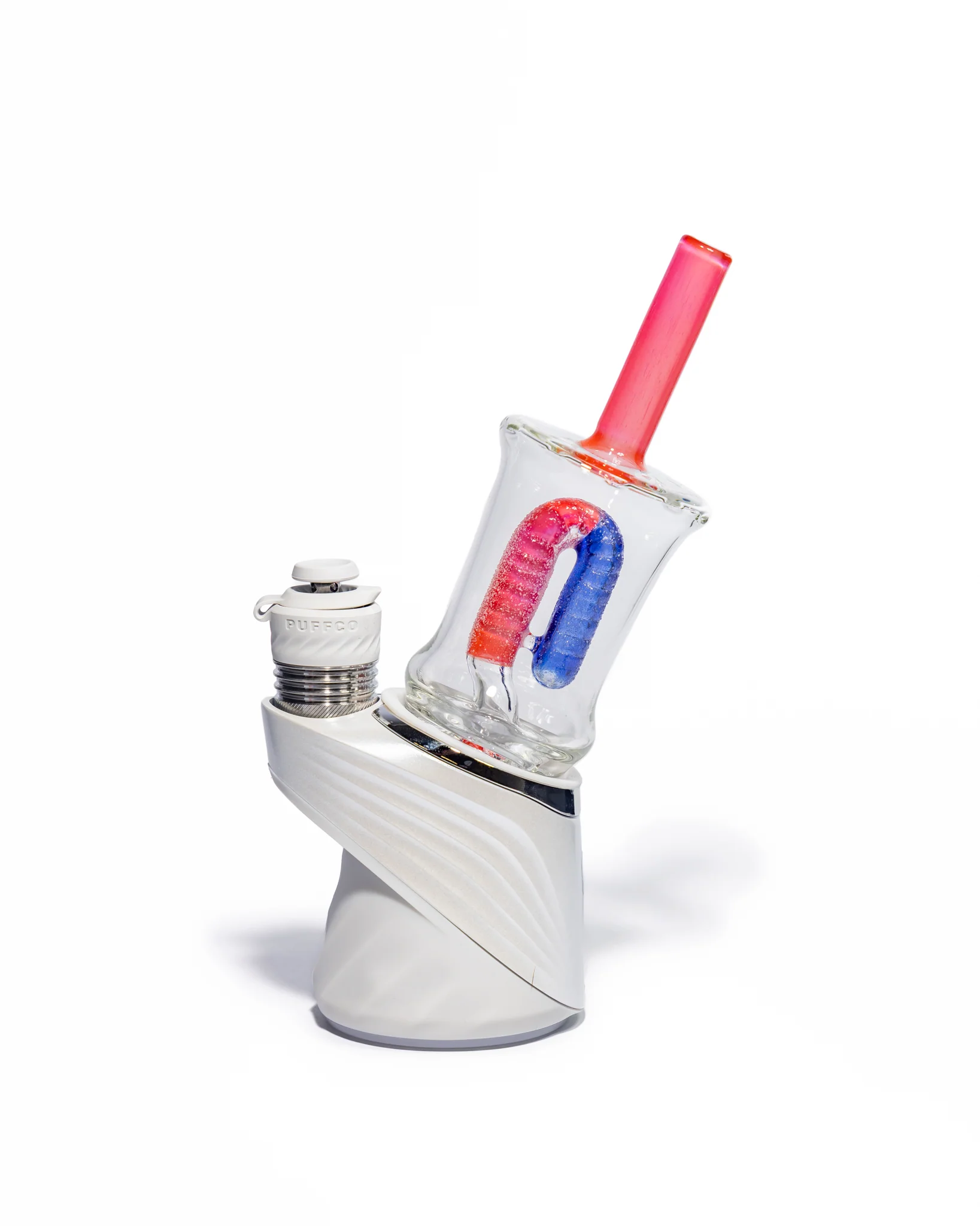 Emperial Glass - Sour Worm Cup Puffco Attachment - Cad Red & Cobalt Blue - Image 3