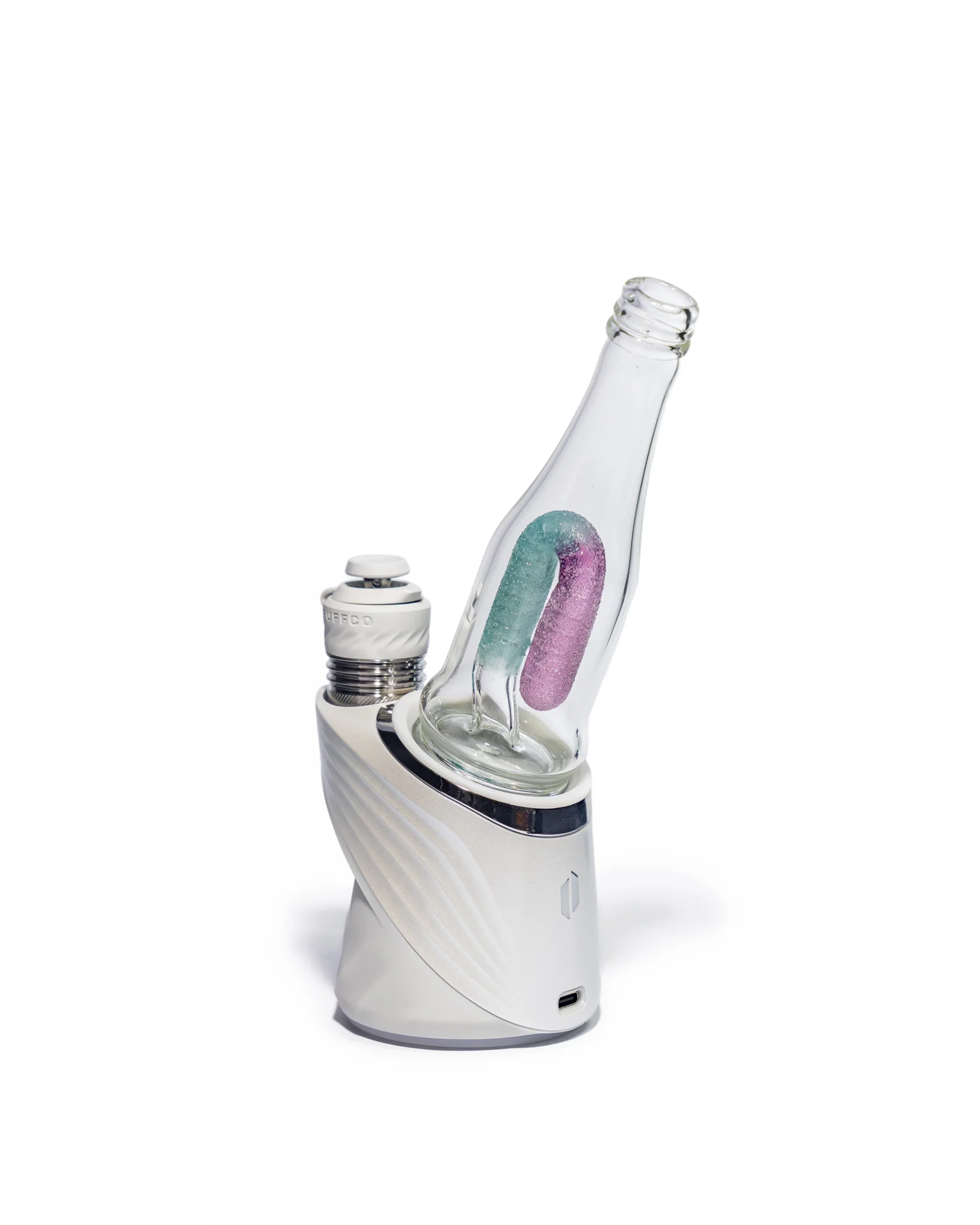 Emperial Glass - Sour Worm Bottle Puffco Attachment - Royal Jelly & Aqua - Image 4