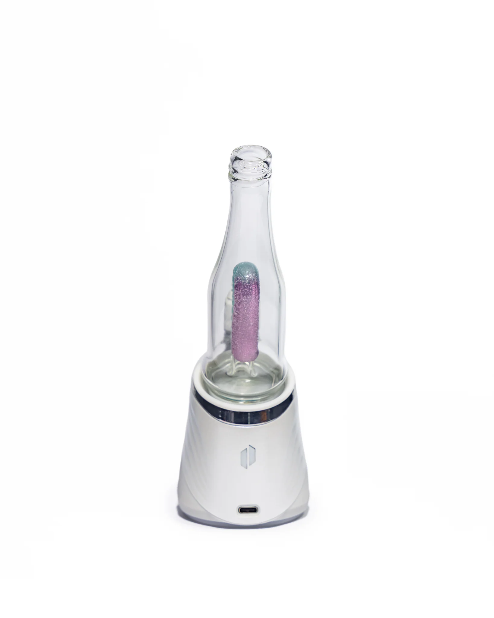 Emperial Glass - Sour Worm Bottle Puffco Attachment - Royal Jelly & Aqua - Image 5