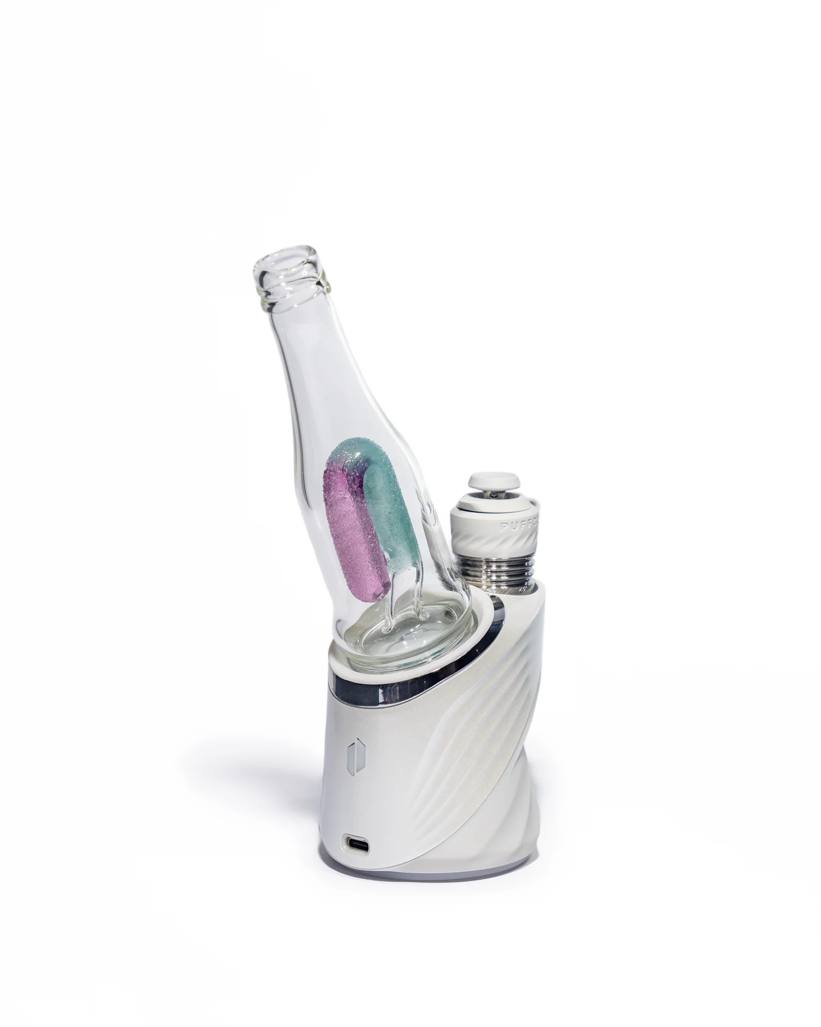 Emperial Glass - Sour Worm Bottle Puffco Attachment - Royal Jelly & Aqua - Image 6