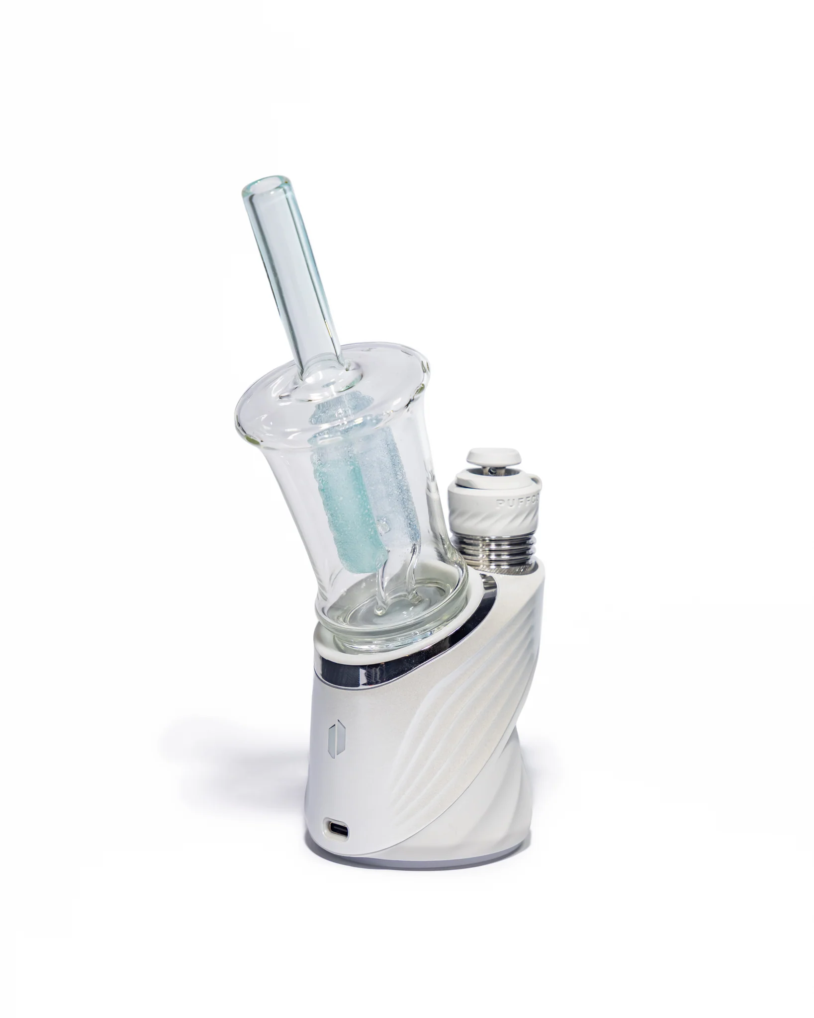 Emperial Glass - Sour Worm Cup Puffco Attachment - Handmix Blue & Aqua - Image 6
