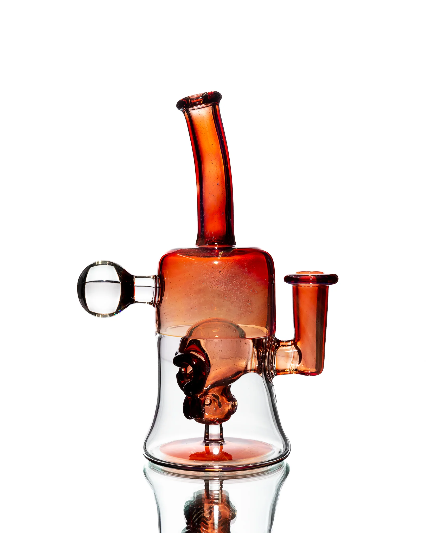 Flavourtown Glass - Skull Perc Rig - Maroon - Image 3