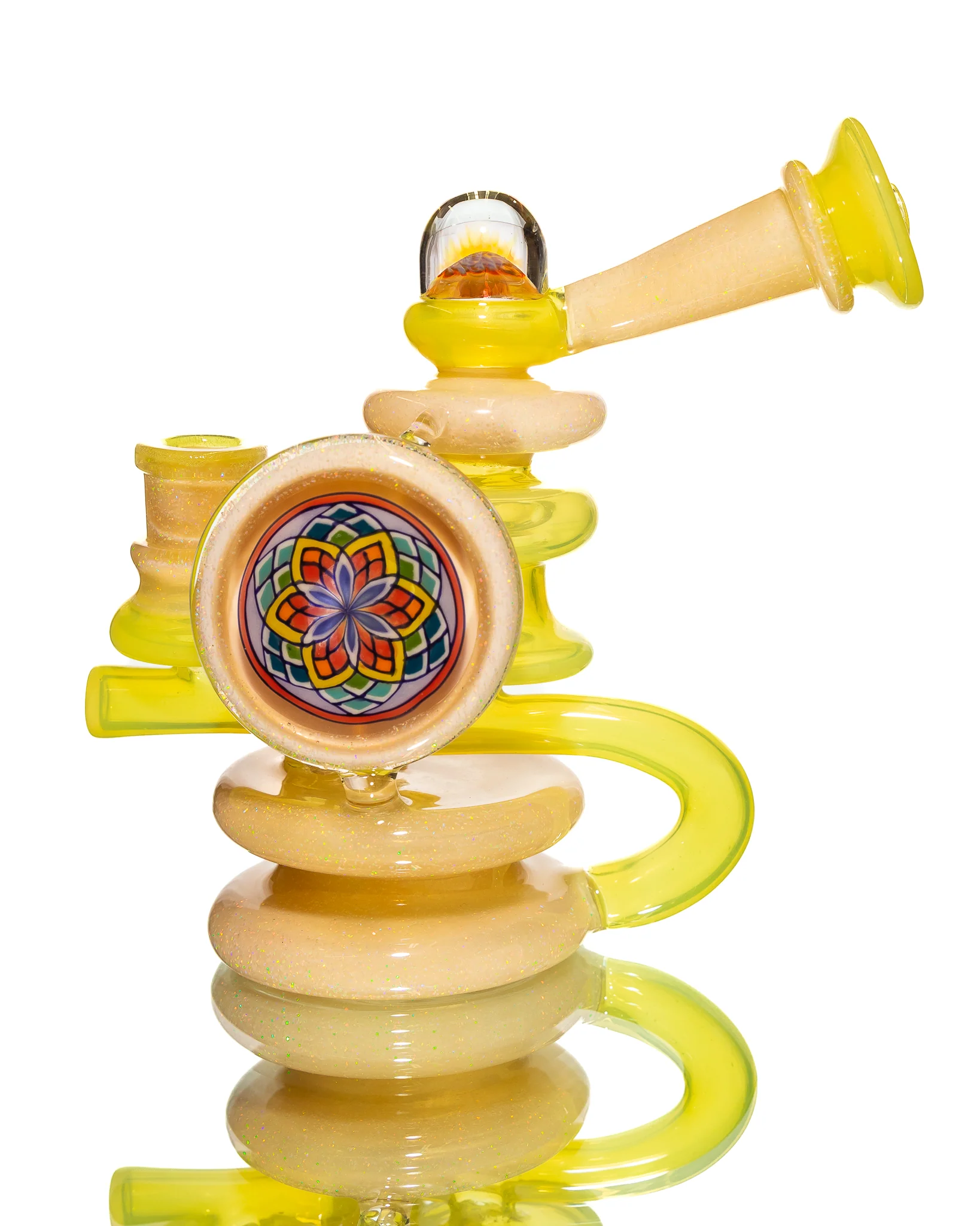 Freeek Glass - Single Uptake Terpcycler - Yellow & Tan - Image 2