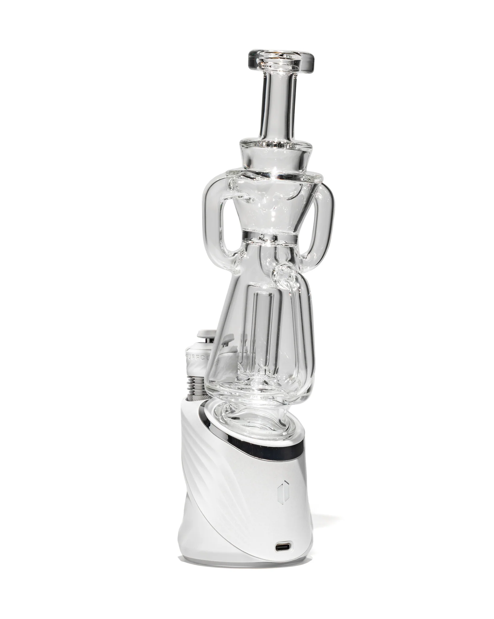 Greek Glass - Puffco Dual Uptake Recycler - Clear - Image 4