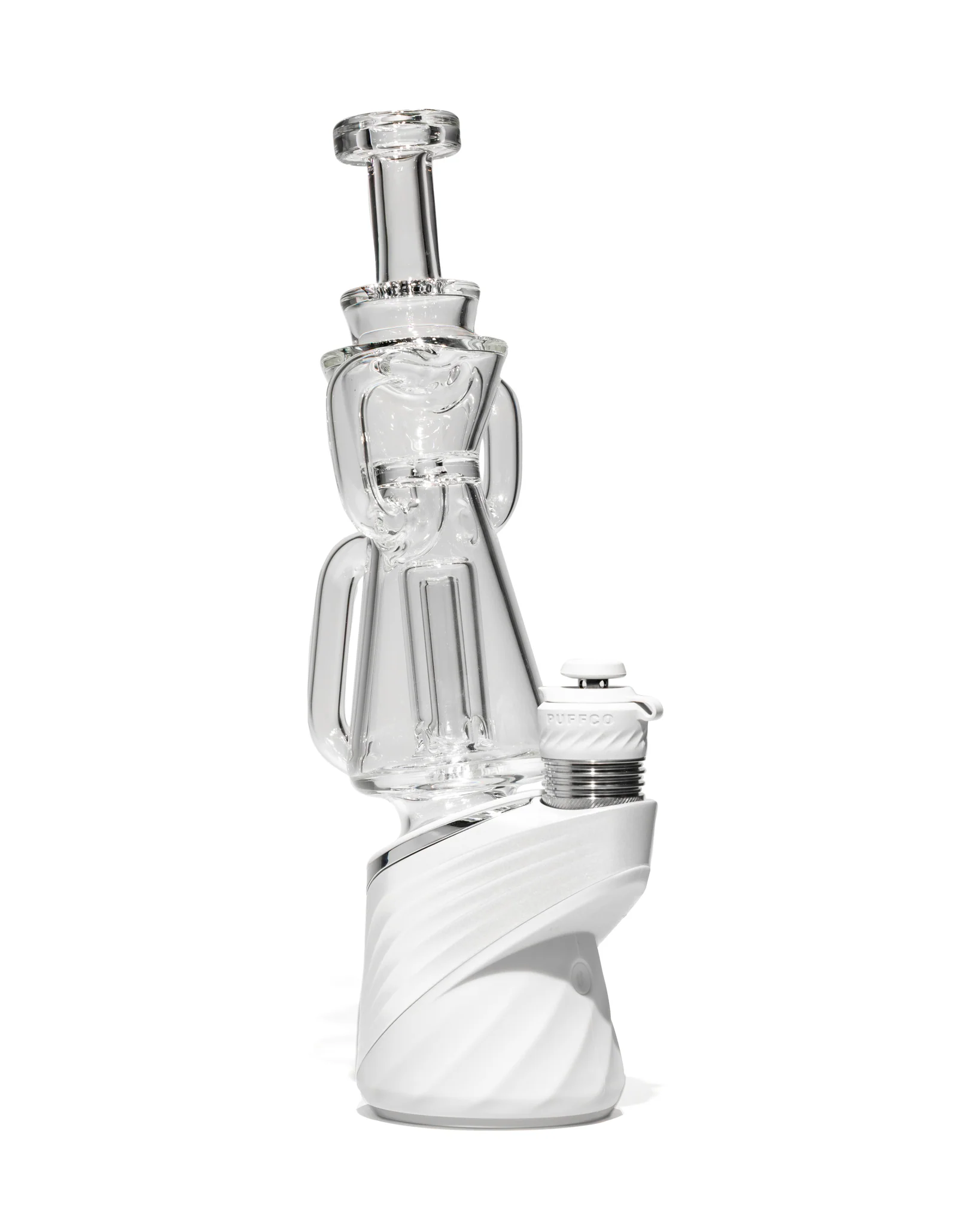 Greek Glass - Puffco Dual Uptake Recycler - Clear - Image 8