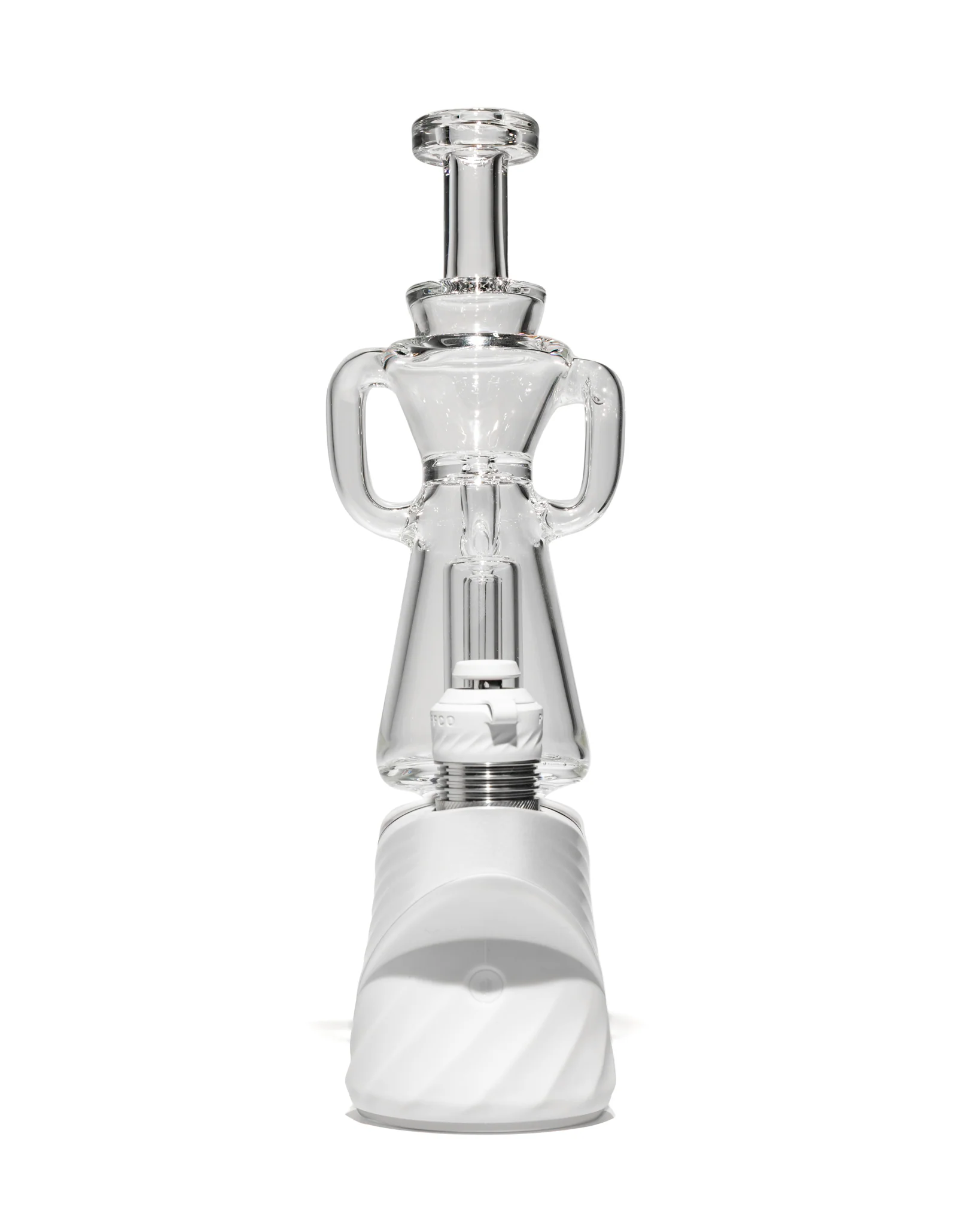 Greek Glass - Puffco Dual Uptake Recycler - Clear - Image 9