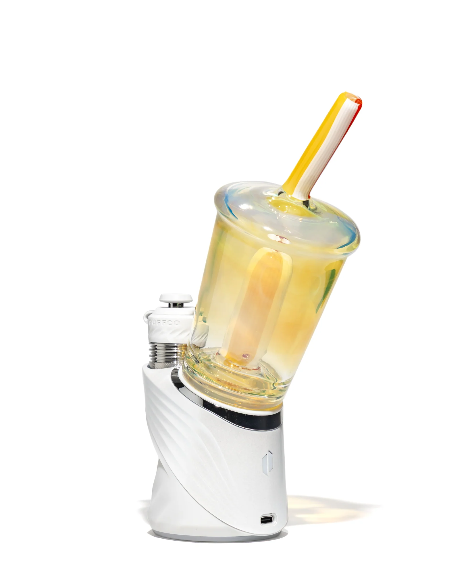 Greek Glass - Puffco Cup Attachment - Clear Silver Fume (Gas) - Image 4