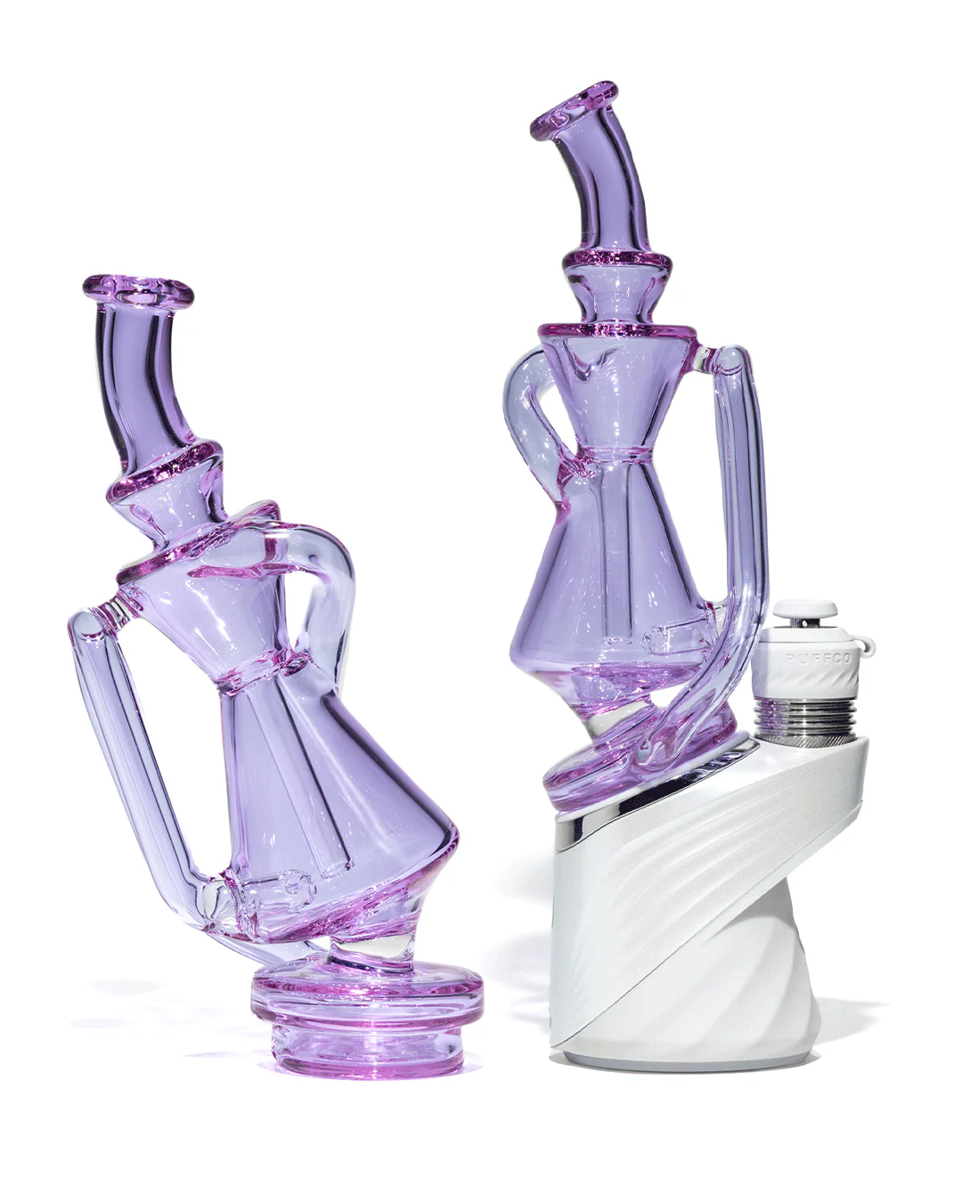 Greek Glass - Puffco Recycler Attachment - Purple (CFL)