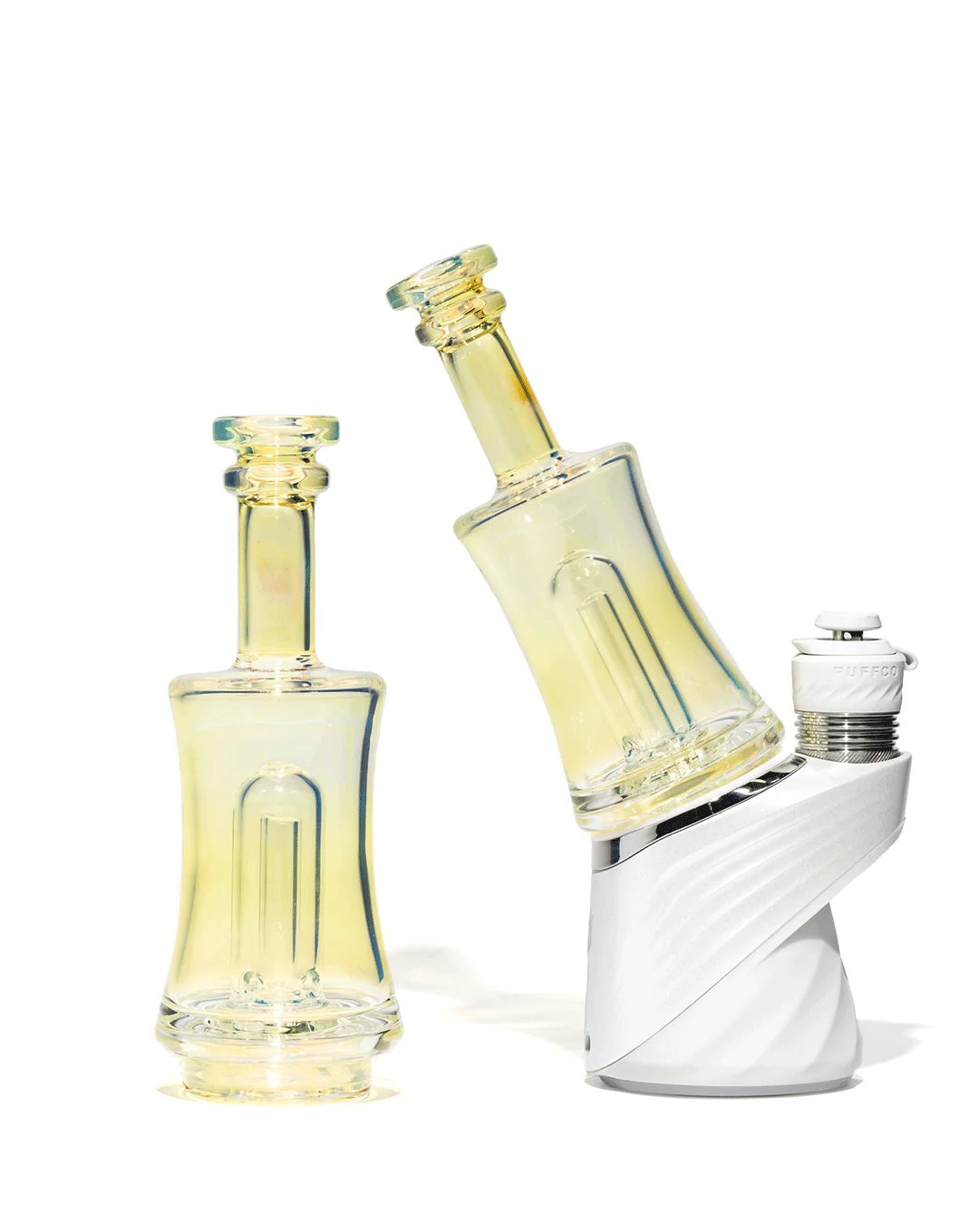 Greek Glass - Puffco Topper Attachment - Clear Silver Fume