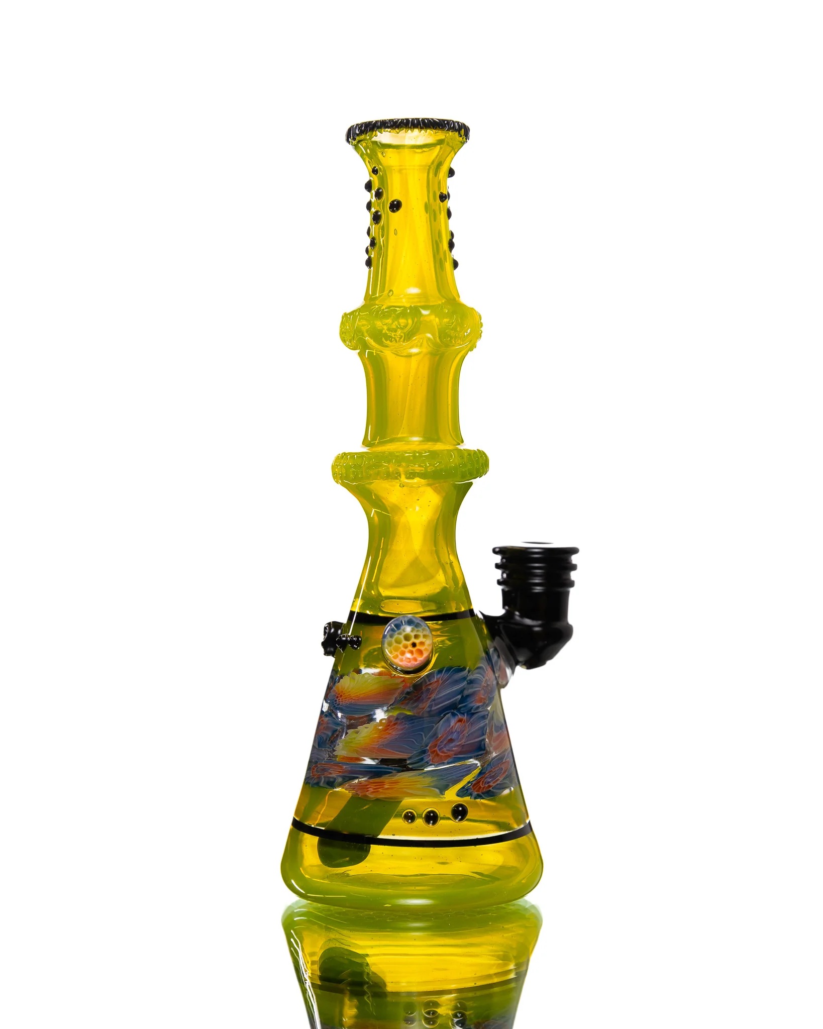 Hensley Glass - Poison Bottle Jammer - Yellow, Rainbow & Black - Image 3