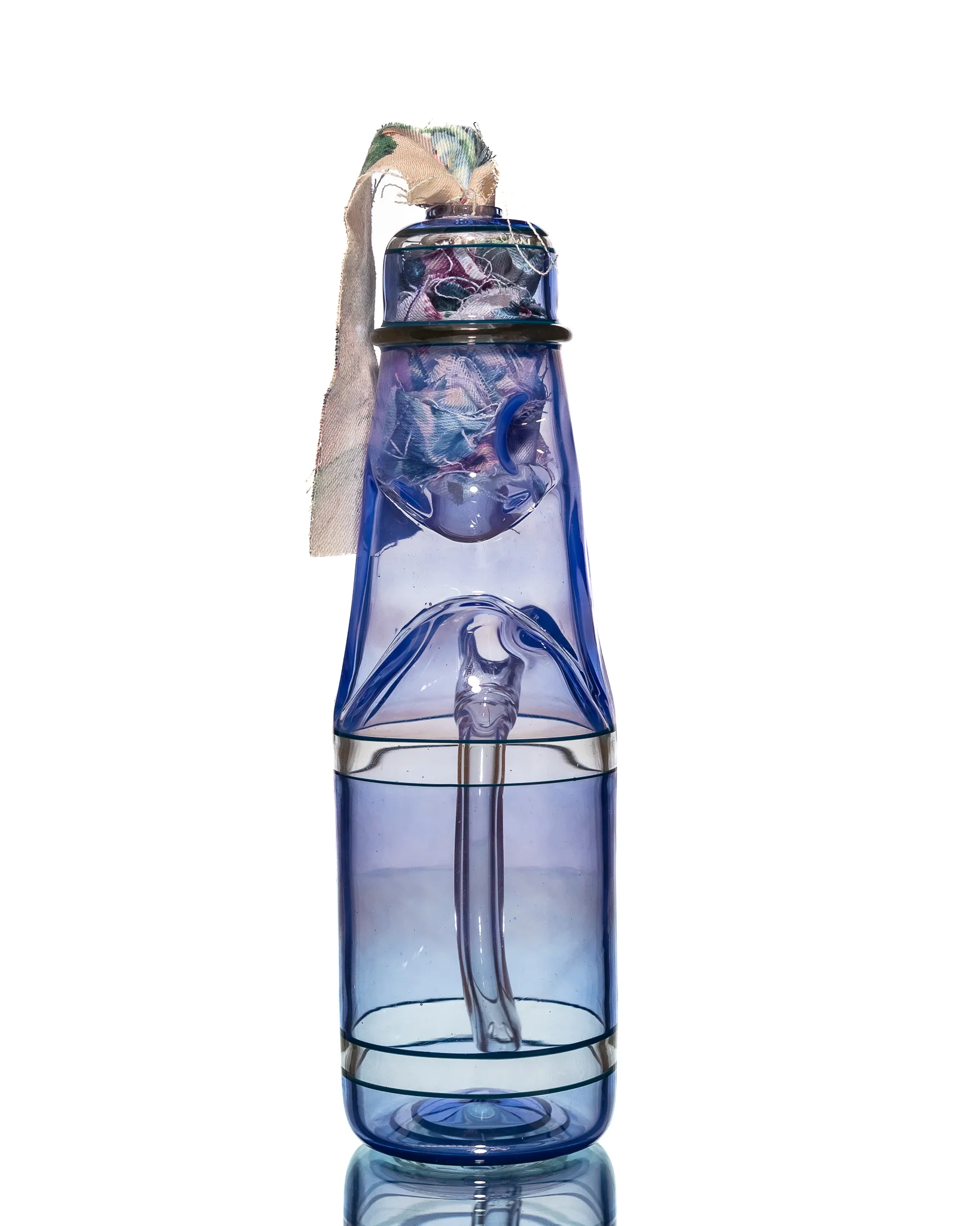 Jack Blew Glass - Full Size Ramune Bottle - Blue & Clear - Image 2