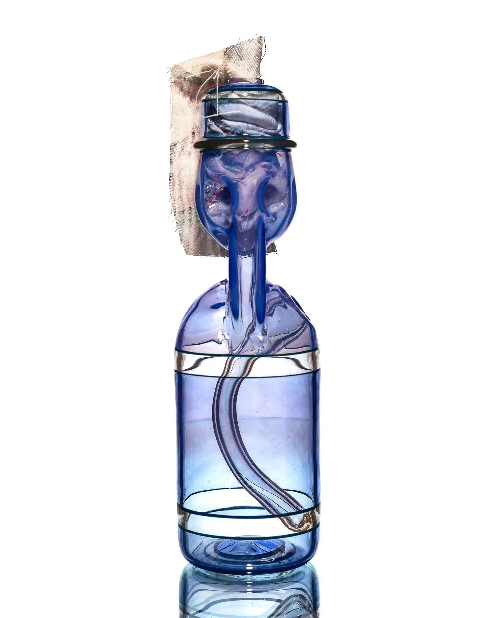 Jack Blew Glass - Full Size Ramune Bottle - Blue & Clear - Image 3