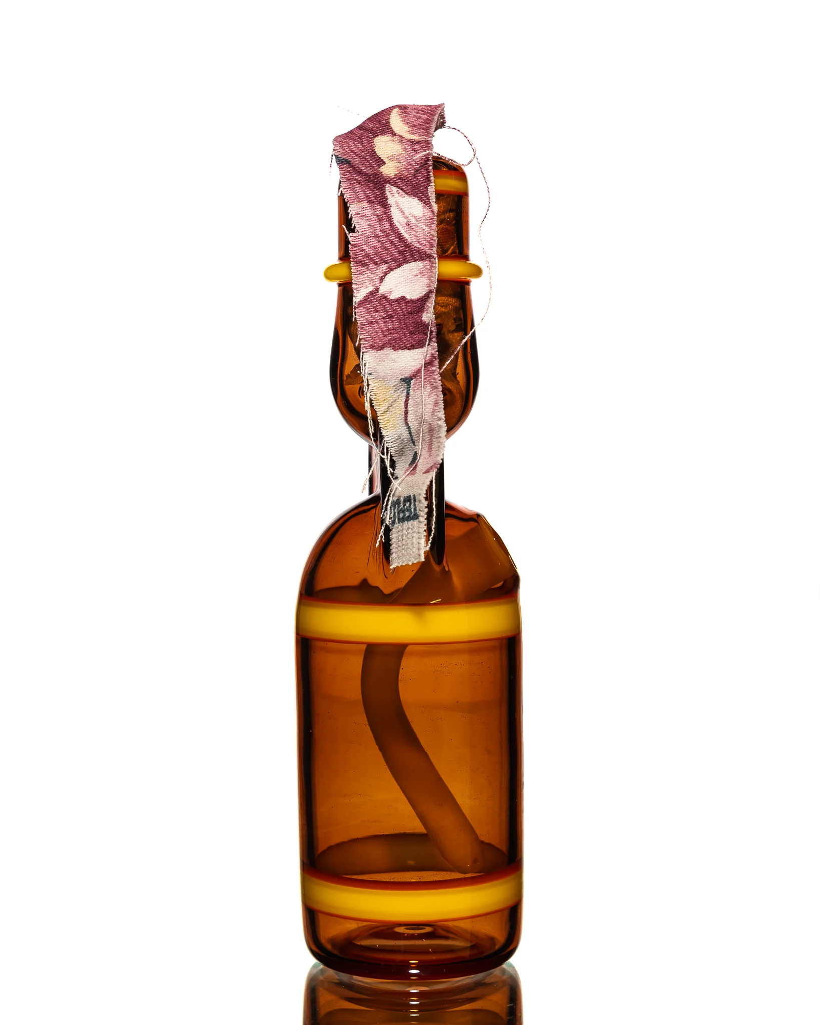 Jack Blew Glass - Full Size Ramune Bottle - Orange & Yellow - Image 3