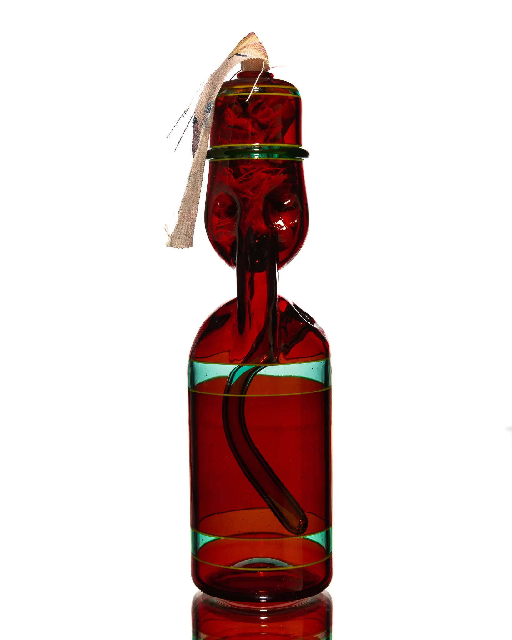 Jack Blew Glass - Full Size Ramune Bottle - Red & Blue - Image 3
