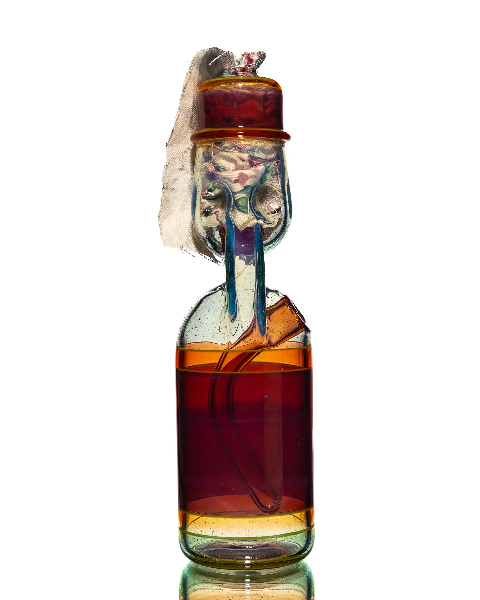 Jack Blew Glass - Full Size Ramune Bottle - Blue & Red - Image 3
