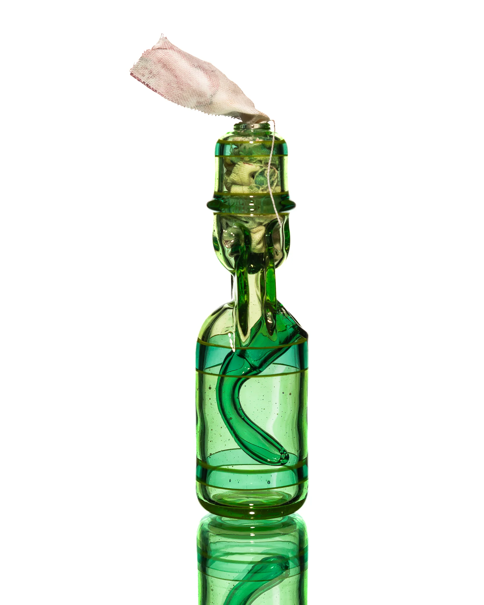 Jack Blew Glass - Mini Ramune Bottle - Green - Image 3