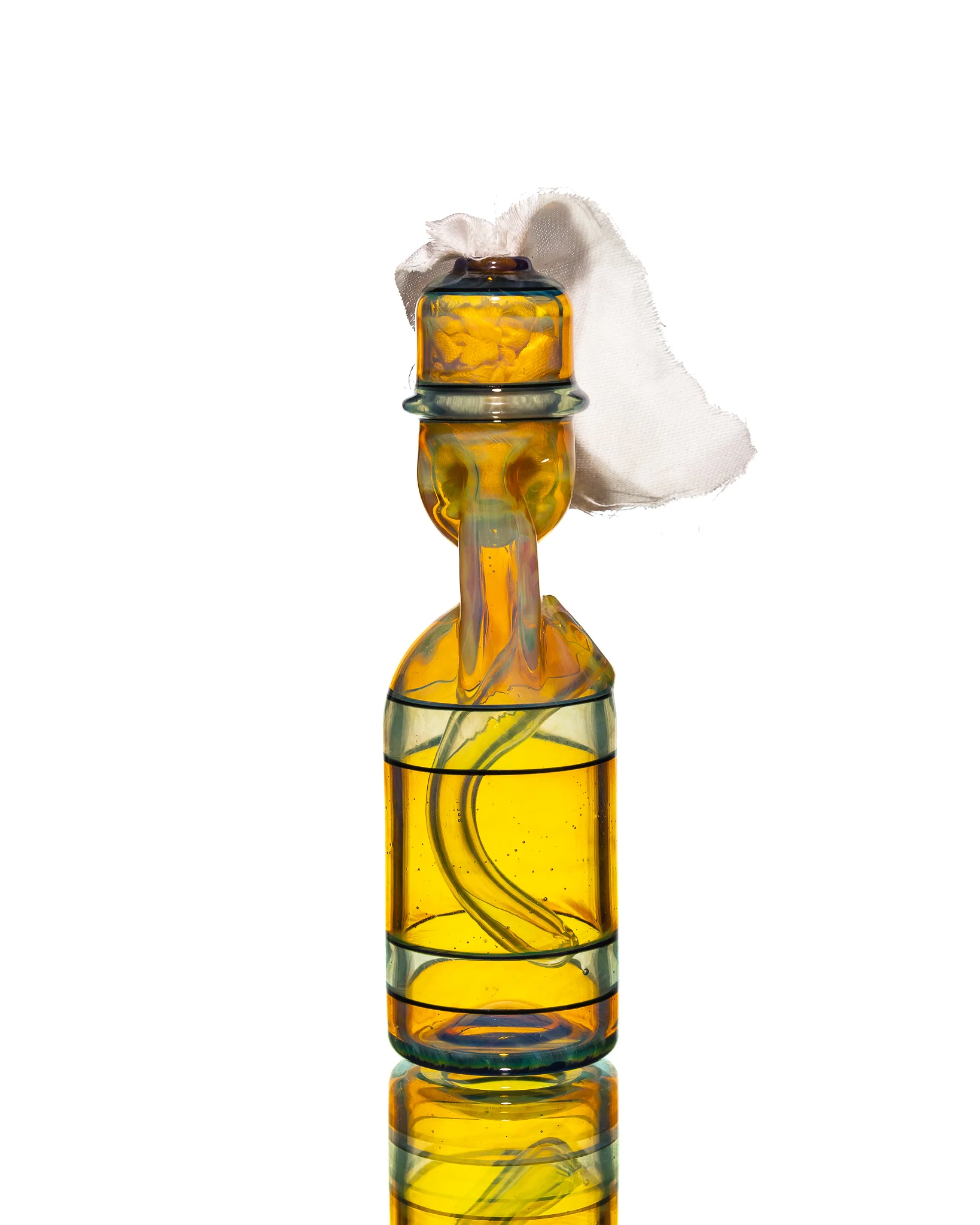 Jack Blew Glass - Mini Ramune Bottle - Orange & Yellow - Image 4