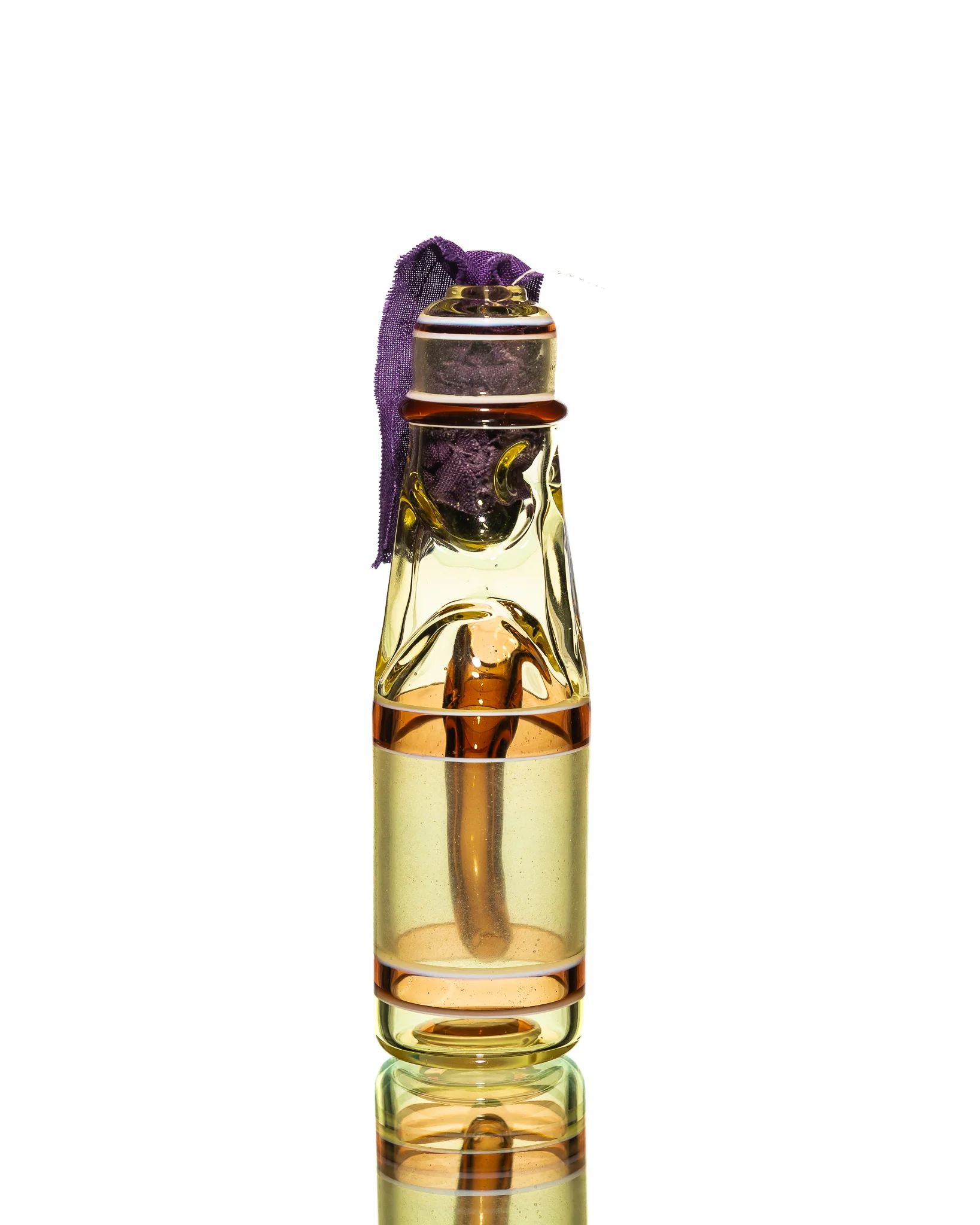 Jack Blew Glass - Mini Ramune Bottle - Yellow & Orange (CFL) - Image 3