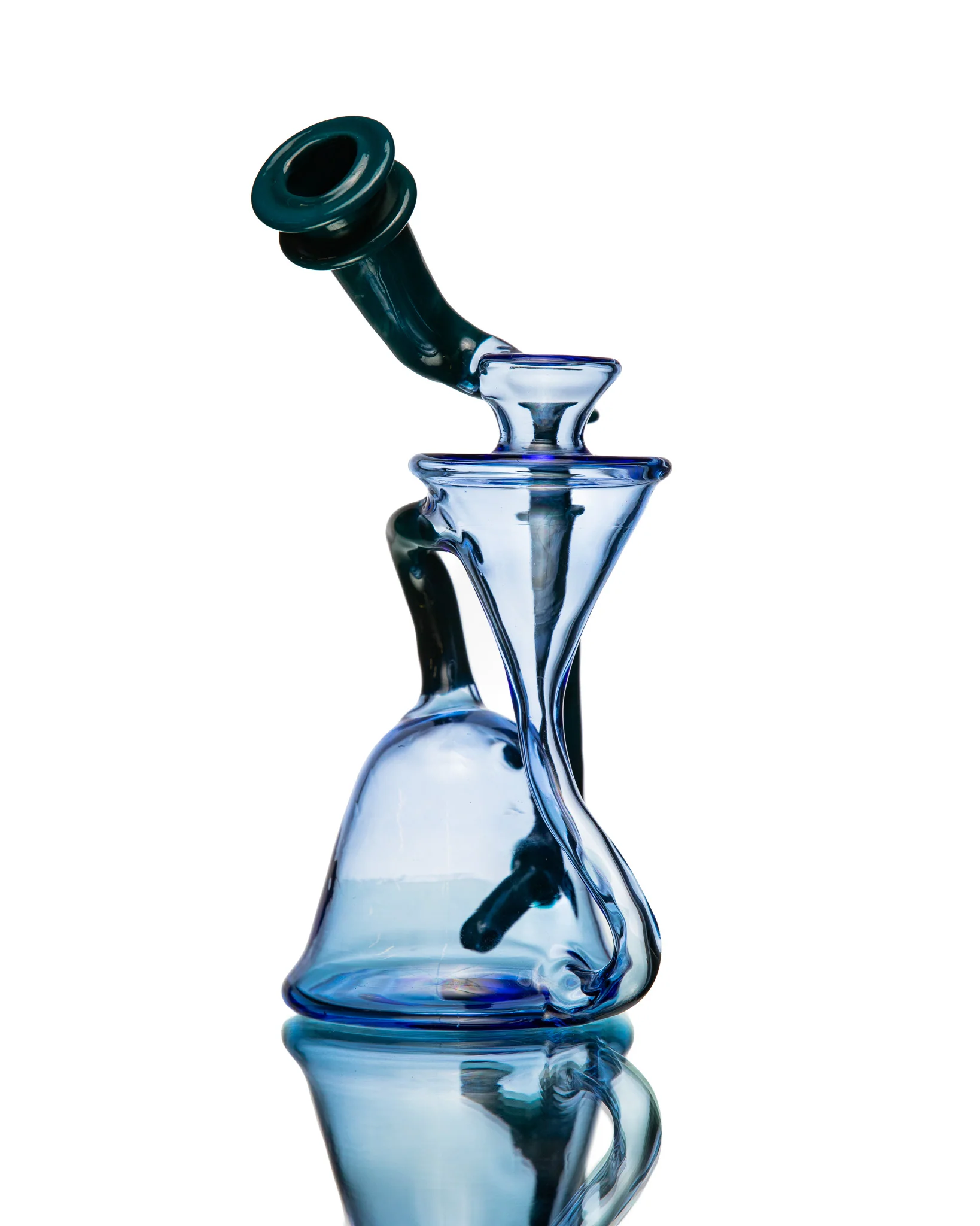 ManChild Glass - Side Saddle Recycler - Blue Dream & Peacock - Image 2