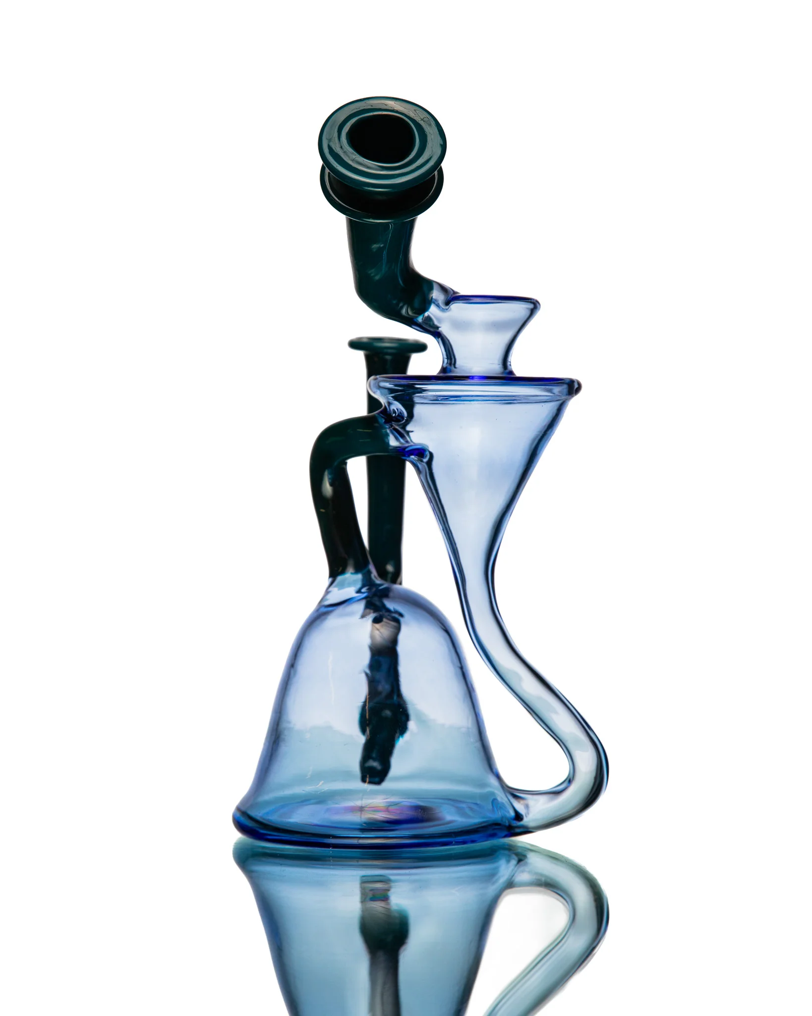 ManChild Glass - Side Saddle Recycler - Blue Dream & Peacock - Image 3