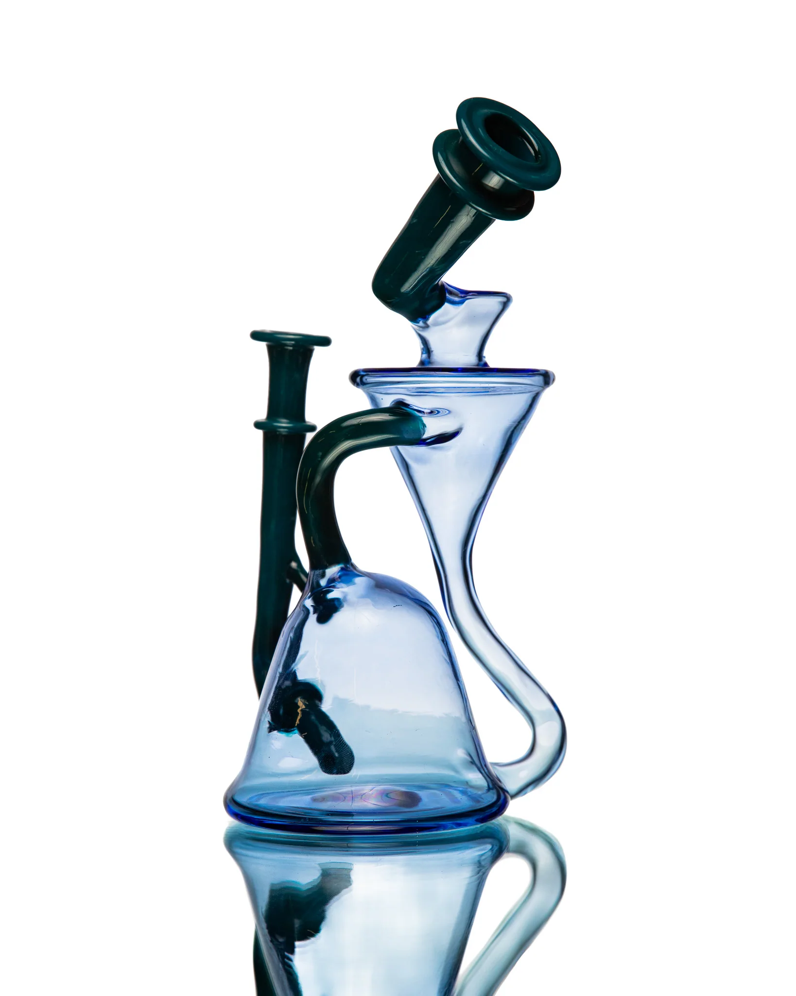 ManChild Glass - Side Saddle Recycler - Blue Dream & Peacock - Image 4