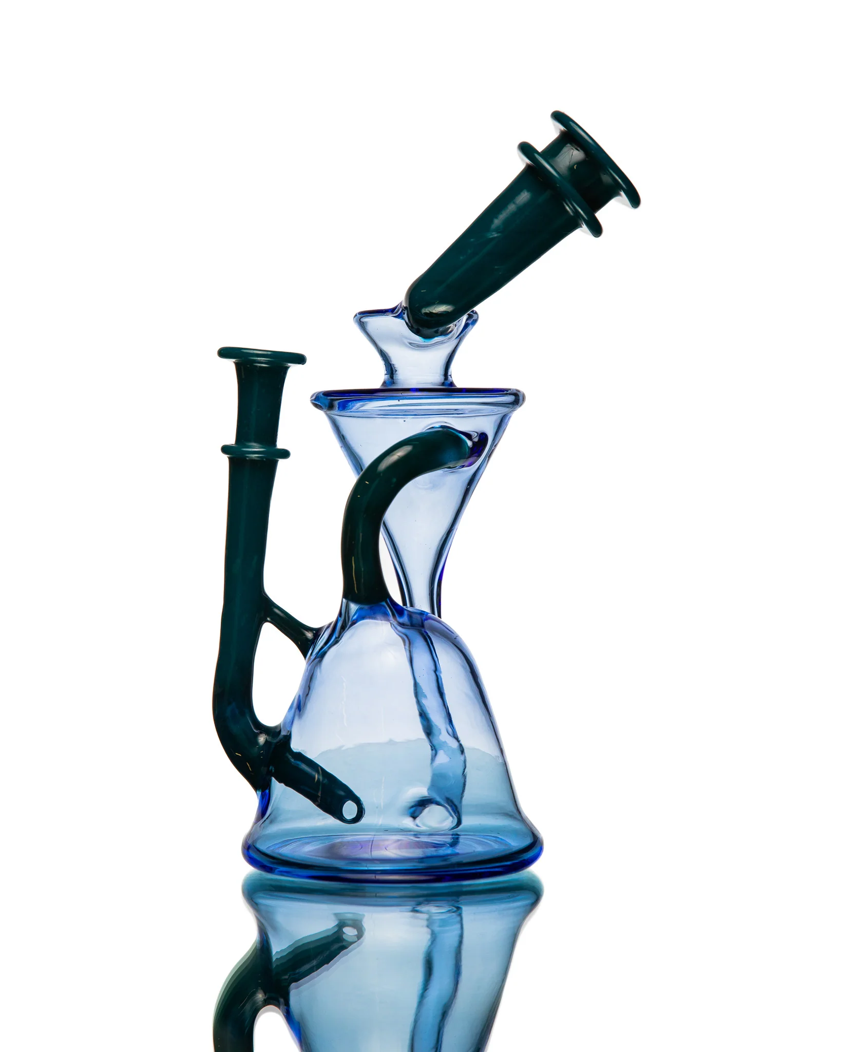 ManChild Glass - Side Saddle Recycler - Blue Dream & Peacock - Image 5