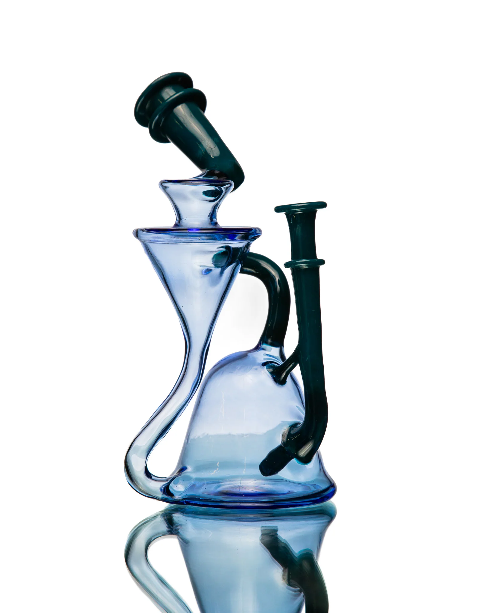 ManChild Glass - Side Saddle Recycler - Blue Dream & Peacock - Image 8