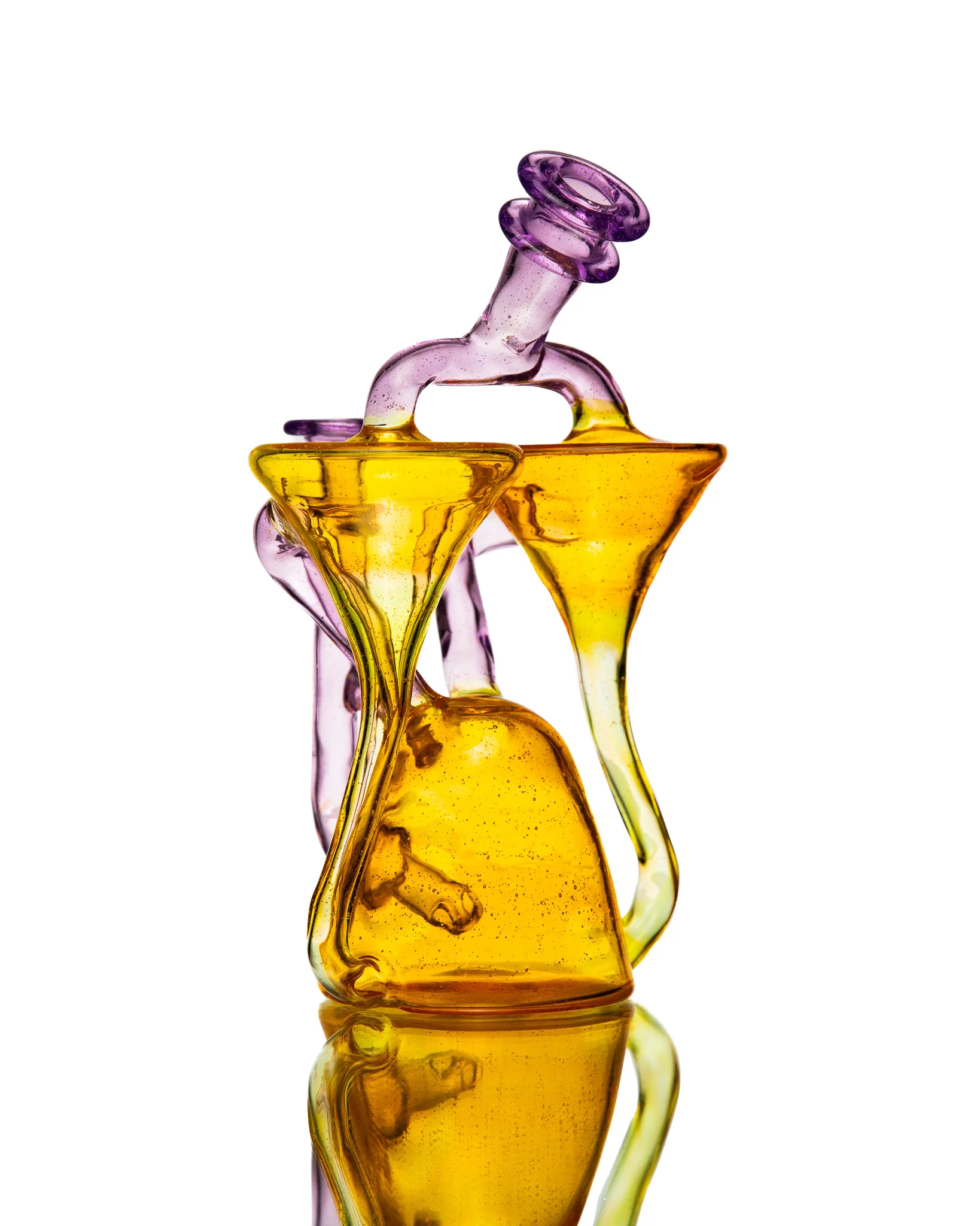 ManChild Glass - Double Spinner - Experimental Orange & Jolly Lollipop - Image 2