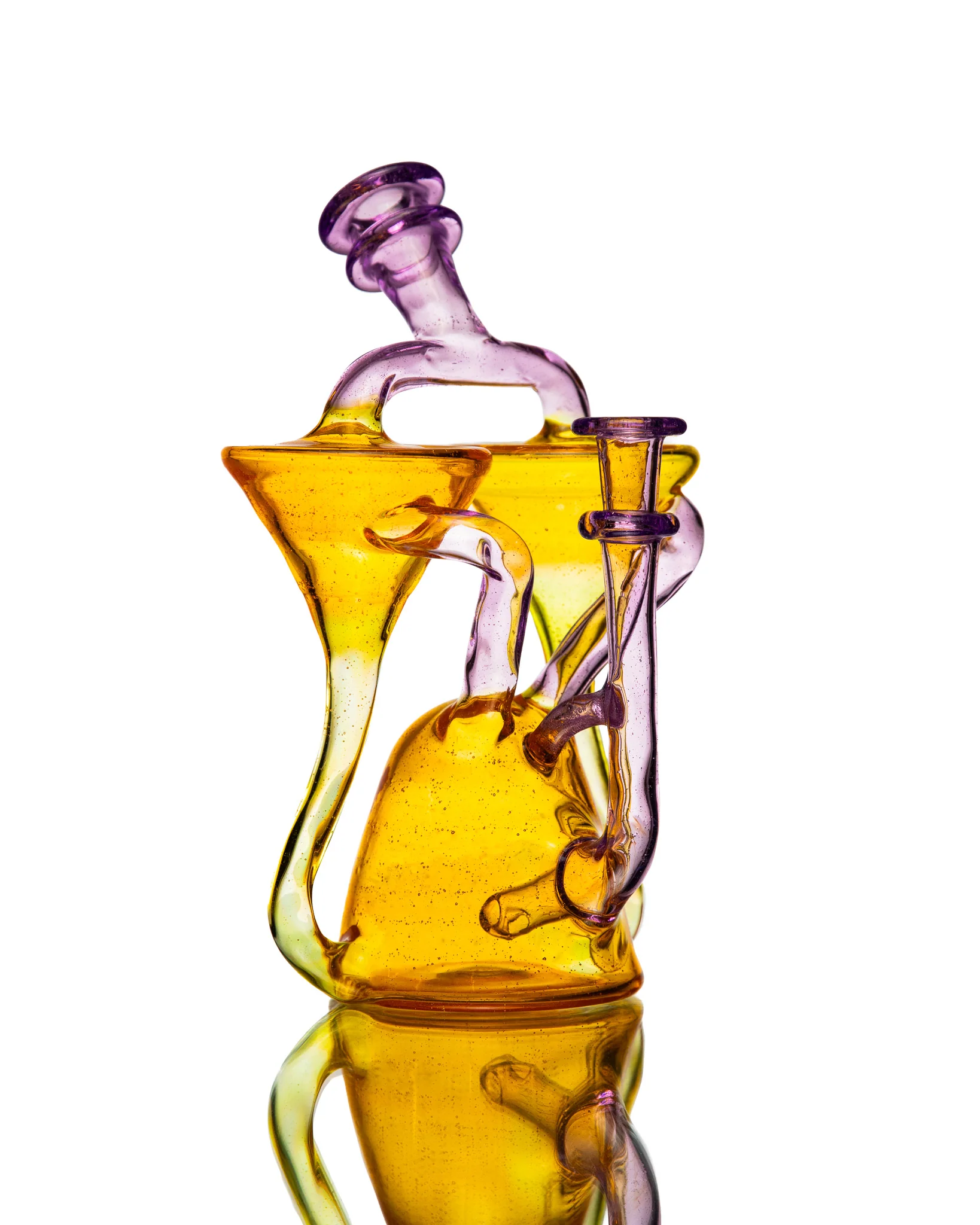 ManChild Glass - Double Spinner - Experimental Orange & Jolly Lollipop - Image 6