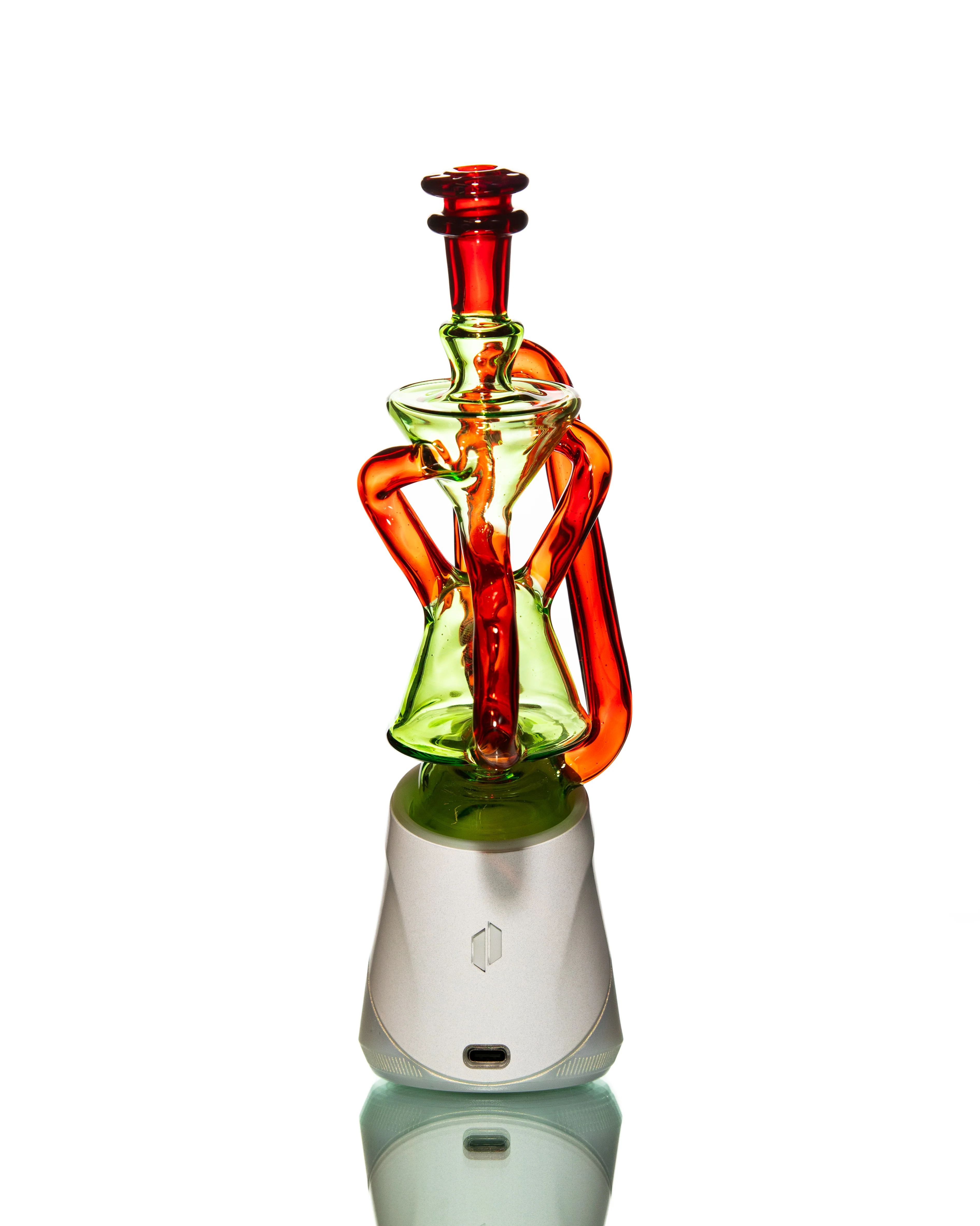 ManChild Glass - Puffco Duel Floater - Absinthe & Orange Elvis - Image 6