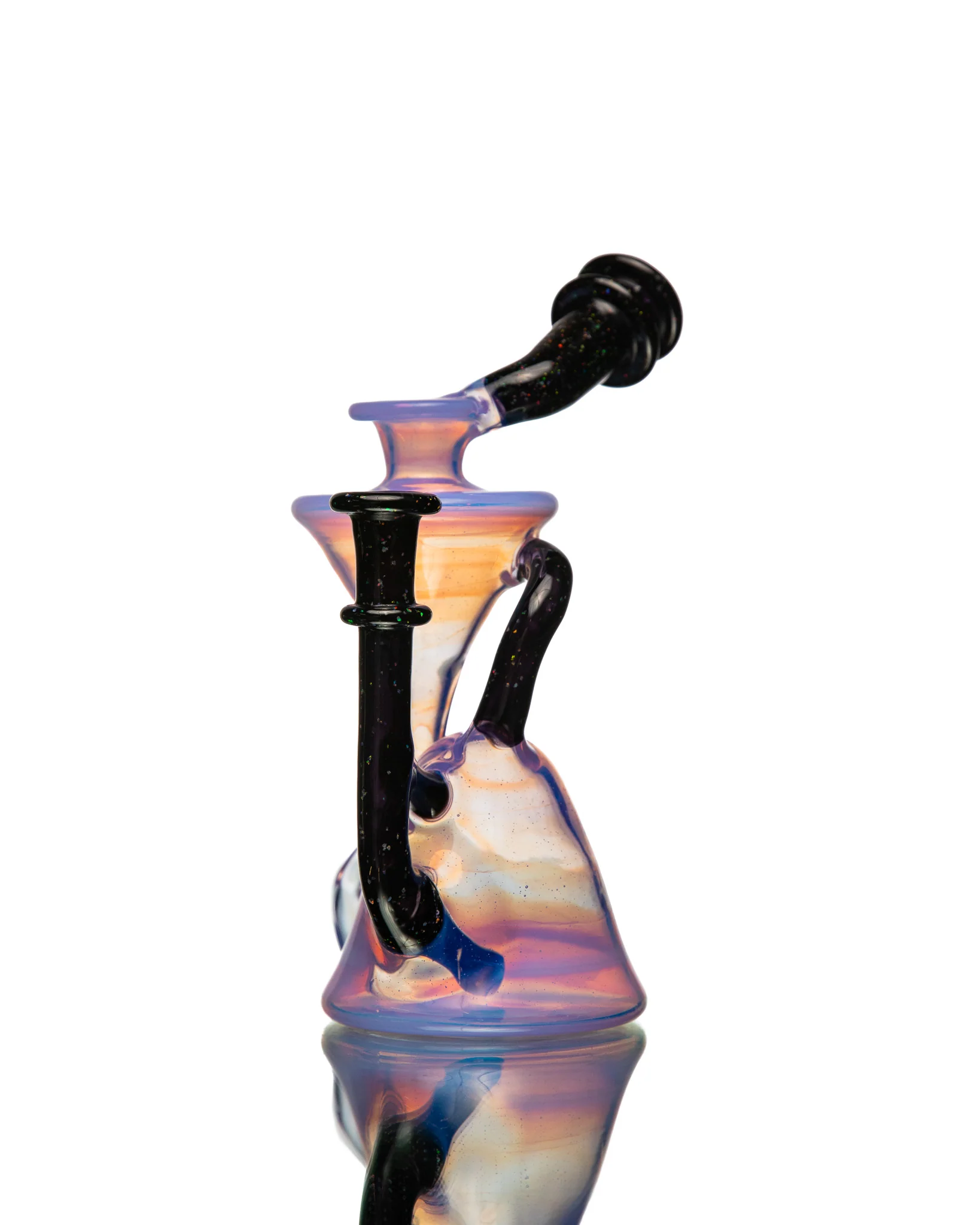 ManChild Glass - Side Saddle Recycler - Lucid & Jet Black (Crushed Opal) - Image 6