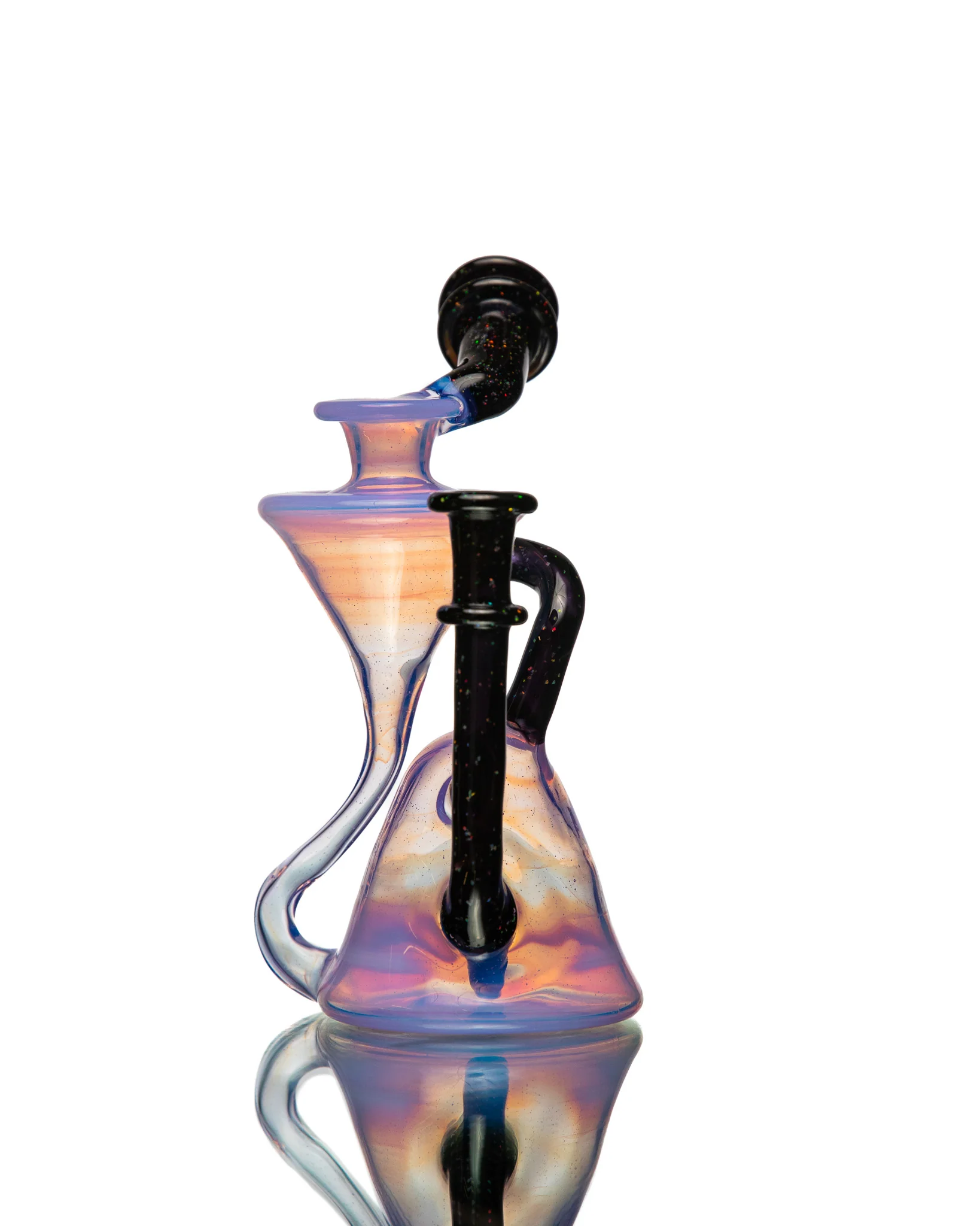 ManChild Glass - Side Saddle Recycler - Lucid & Jet Black (Crushed Opal) - Image 7