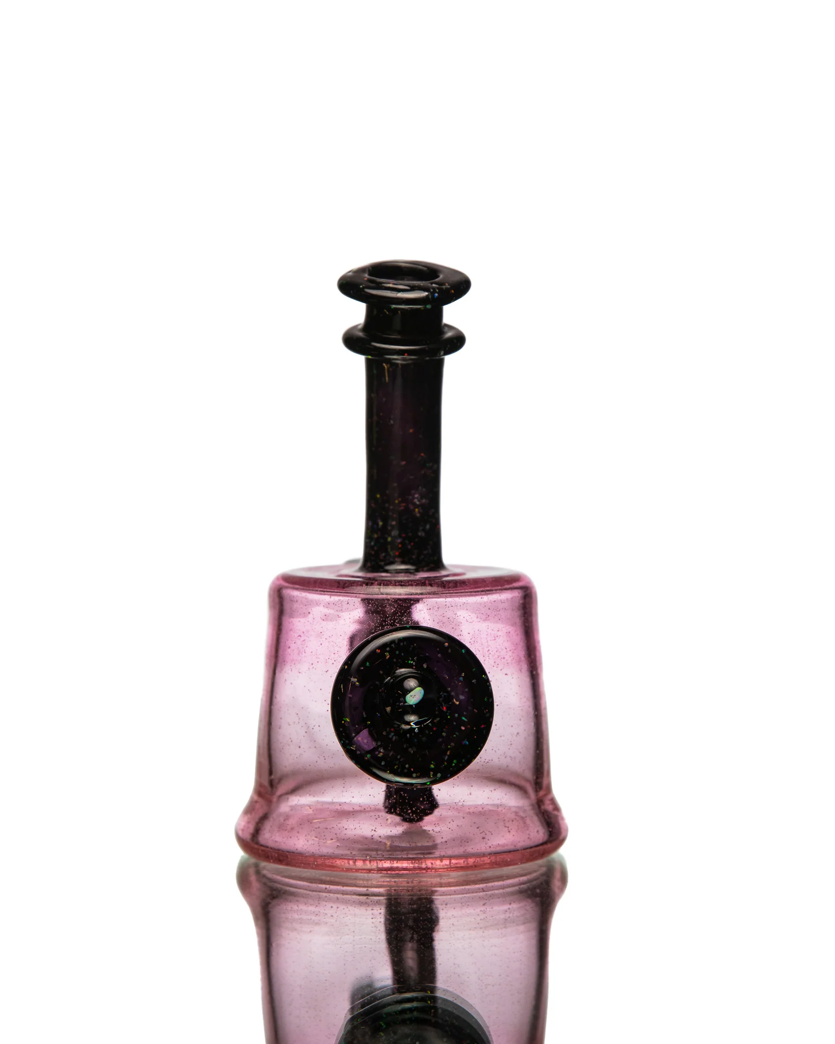 ManChild Glass - Mini Tube - Pink Lollipop & Jet Black (Crushed Opal) - Image 3