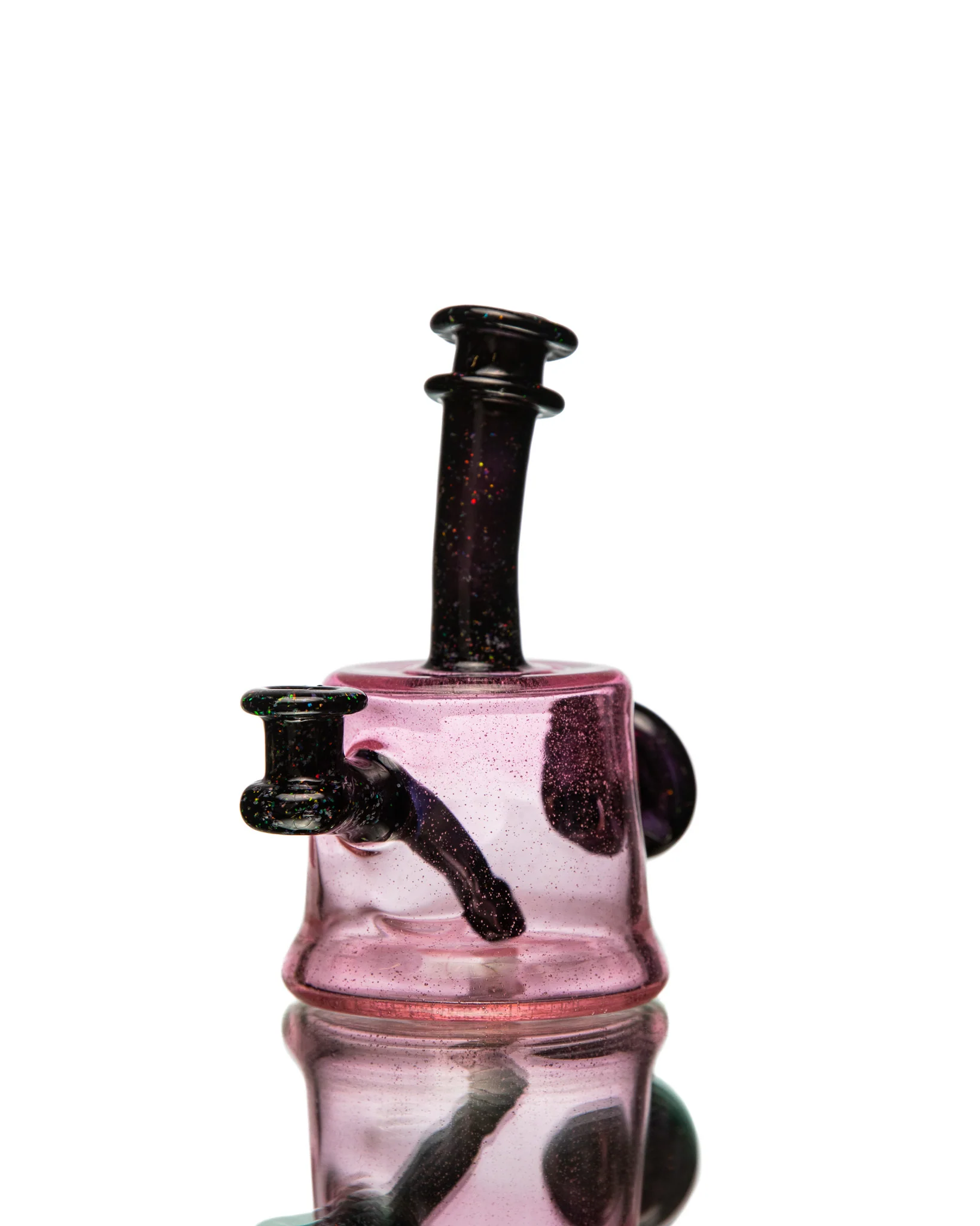 ManChild Glass - Mini Tube - Pink Lollipop & Jet Black (Crushed Opal) - Image 6