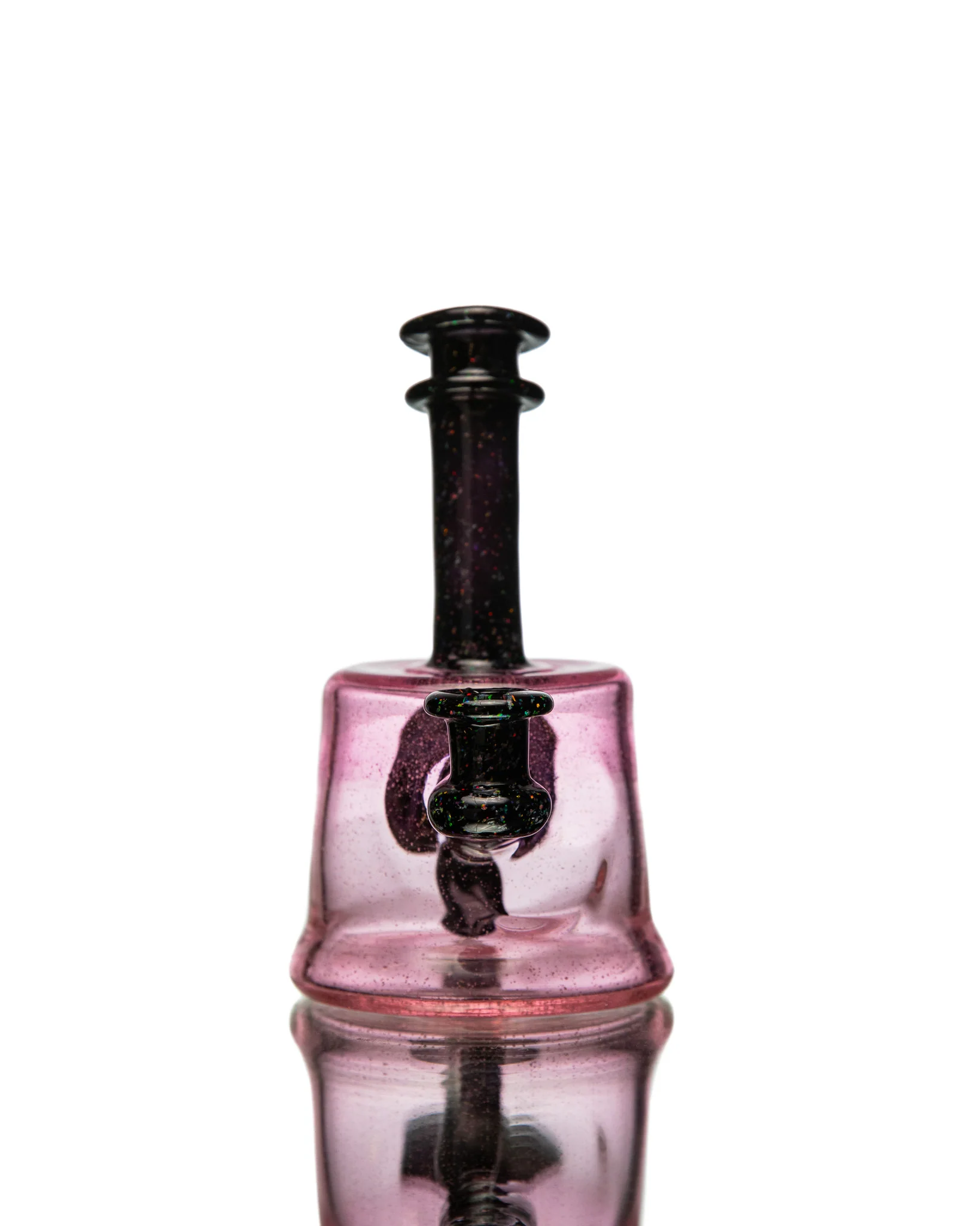 ManChild Glass - Mini Tube - Pink Lollipop & Jet Black (Crushed Opal) - Image 7